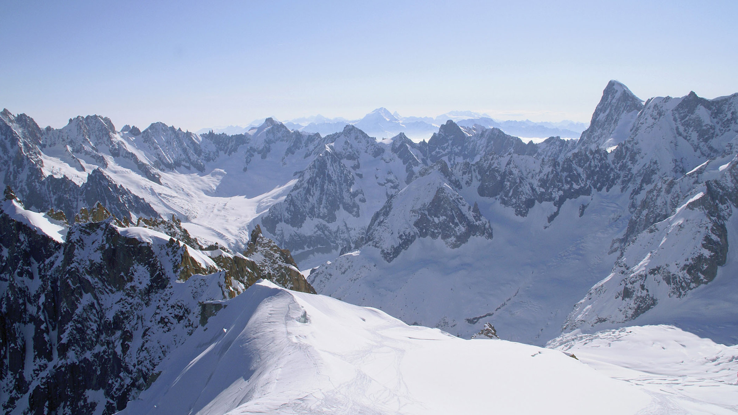 "Fernweh - In den Alpen, Von Monaco nach Chamonix" - Alpenpanorama von Aiguille du Midi