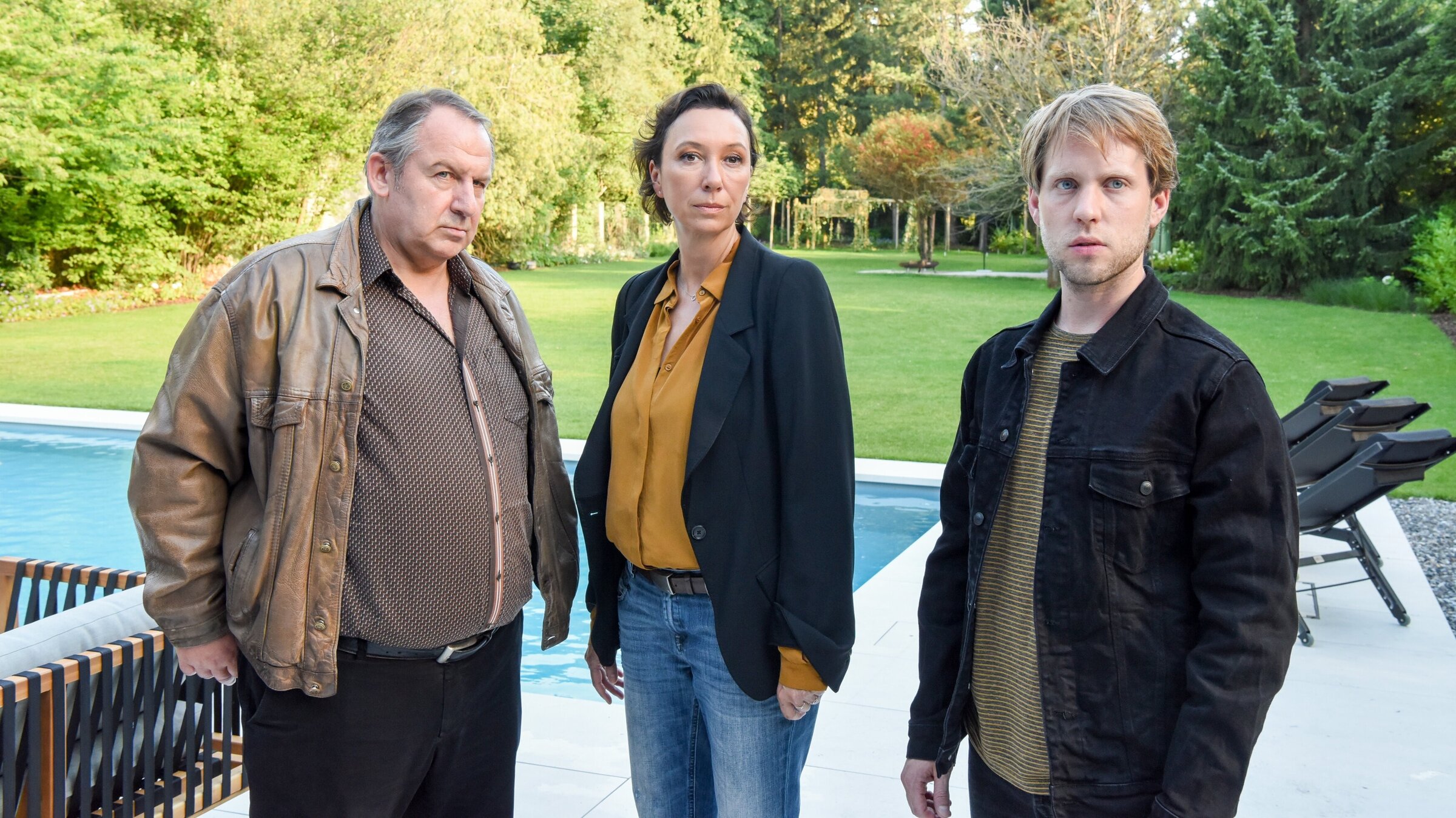 "Schnell ermittelt - Niklas Neumann": (v.li.): Wolf Bachofner (Franitschek), Ursula Strauss (Angelika Schnell), Markus Freistätter (Niklas Neumann).