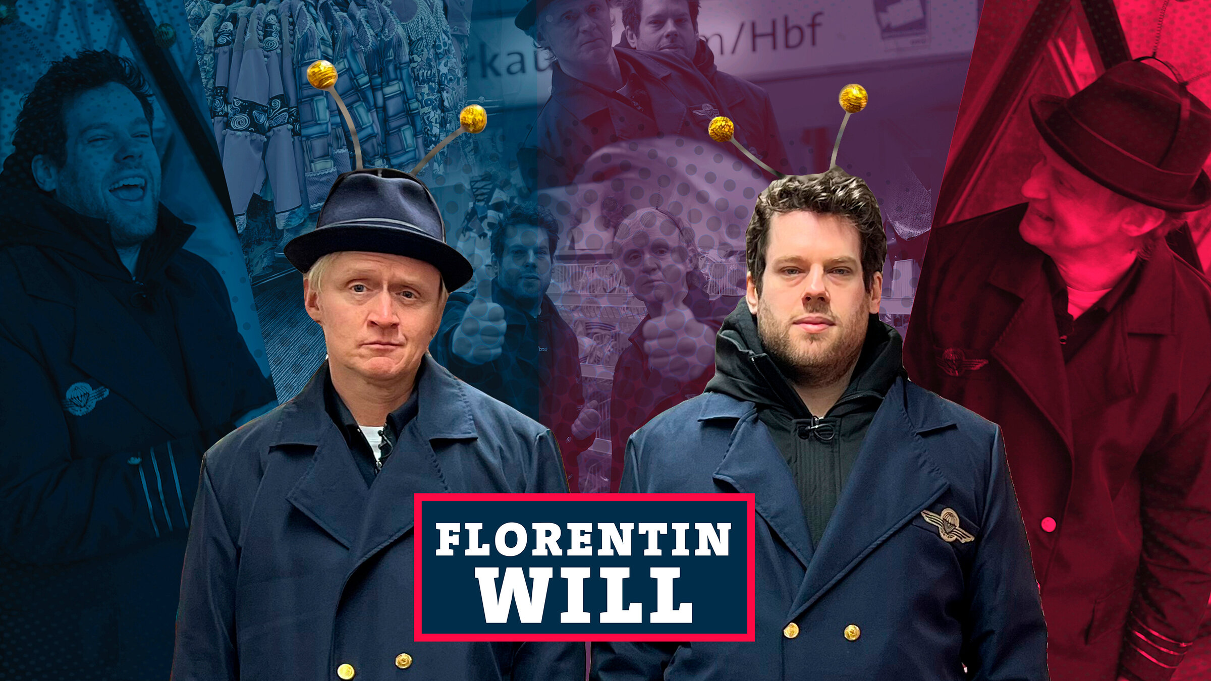 "Kurzstrecke mit Pierre M. Krause - Florentin Will ordnet die Gesellschaft": In der heutigen Kurzstrecke wird Pierre M. Krause (li.) überrascht. Aber wer will ihn überraschen? Will Smith, Willis, Bruce? Nein! Florentin Will! Im Podcast-Ufo hat Florentin mit Stefan Titze schon mehrmals über ihre Pläne der GO gesprochen.