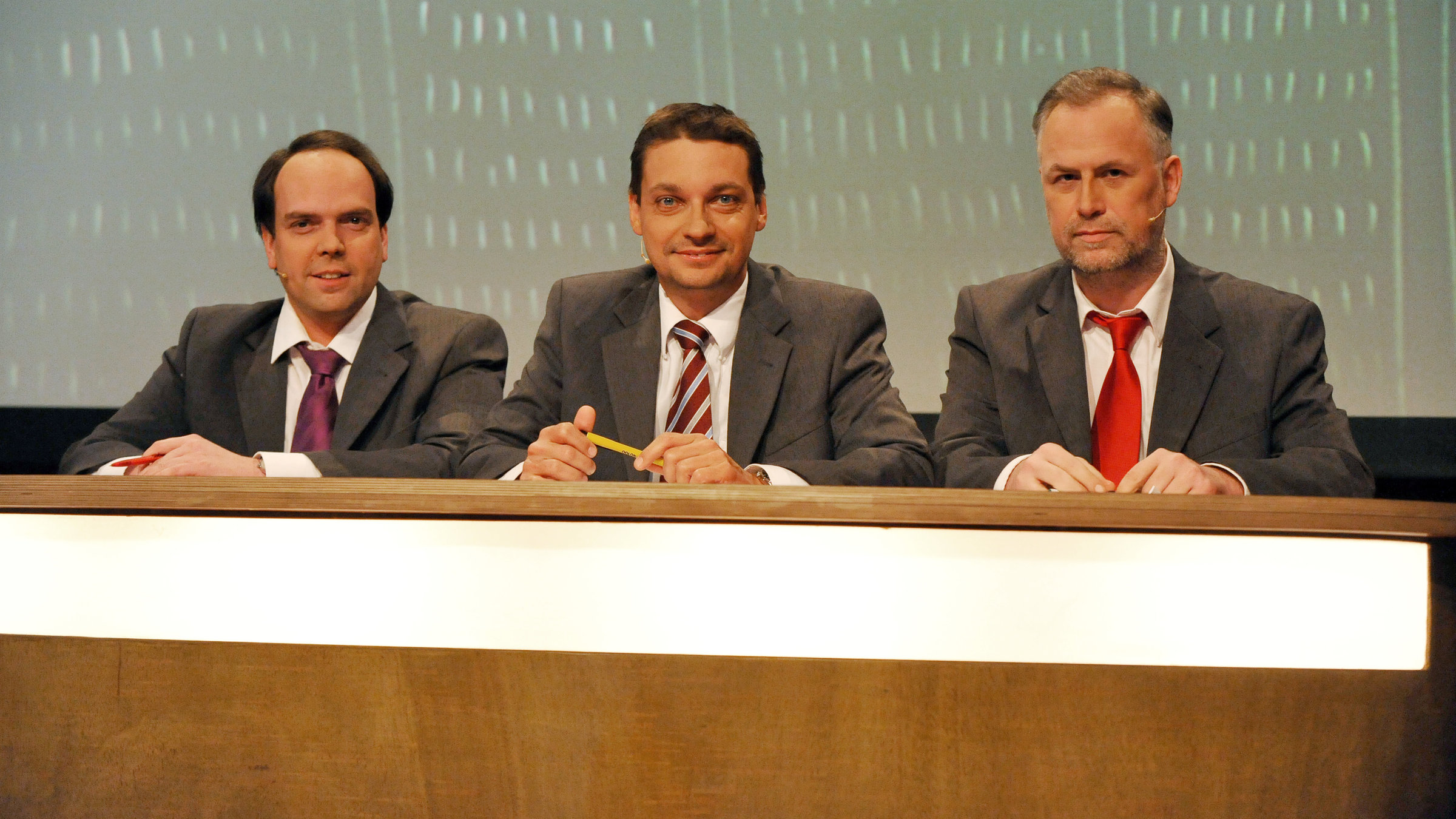 "20 Jahre maschek (1/2) - Die ersten 10 Jahre":  "maschek": Robert Stachel, Ulrich Salamun, Peter Hörmannseder.