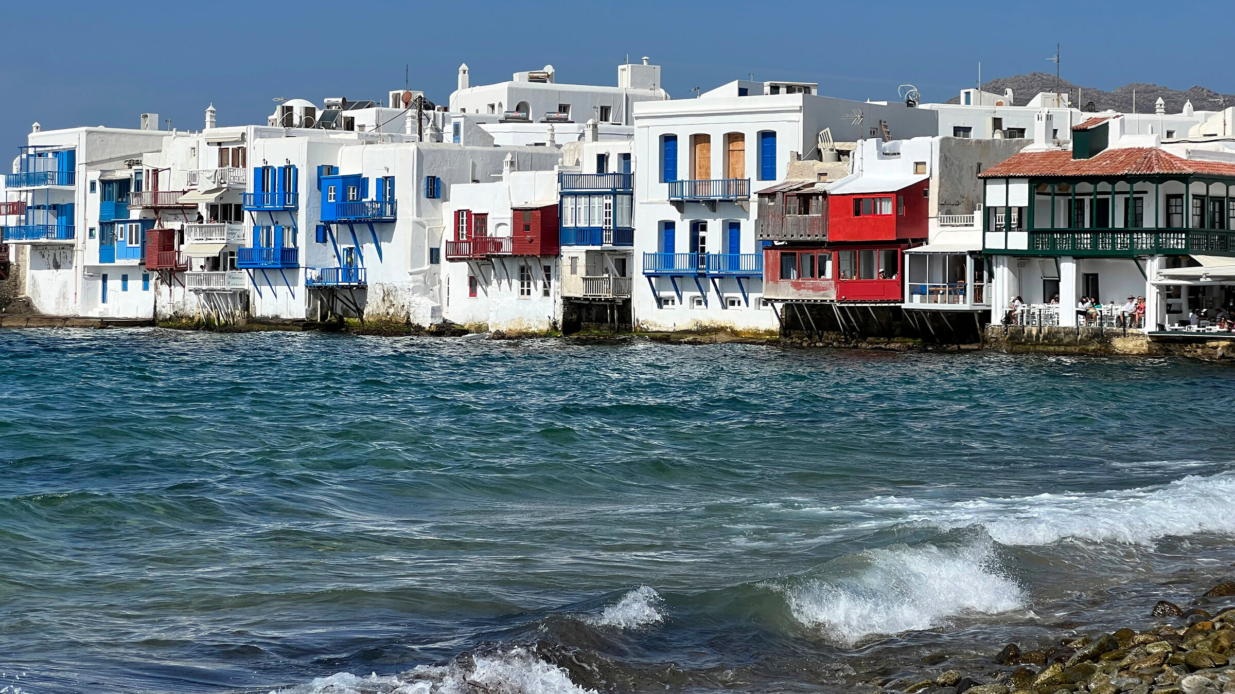 "Griechische Trauminseln": Little Venice auf Mykonos.