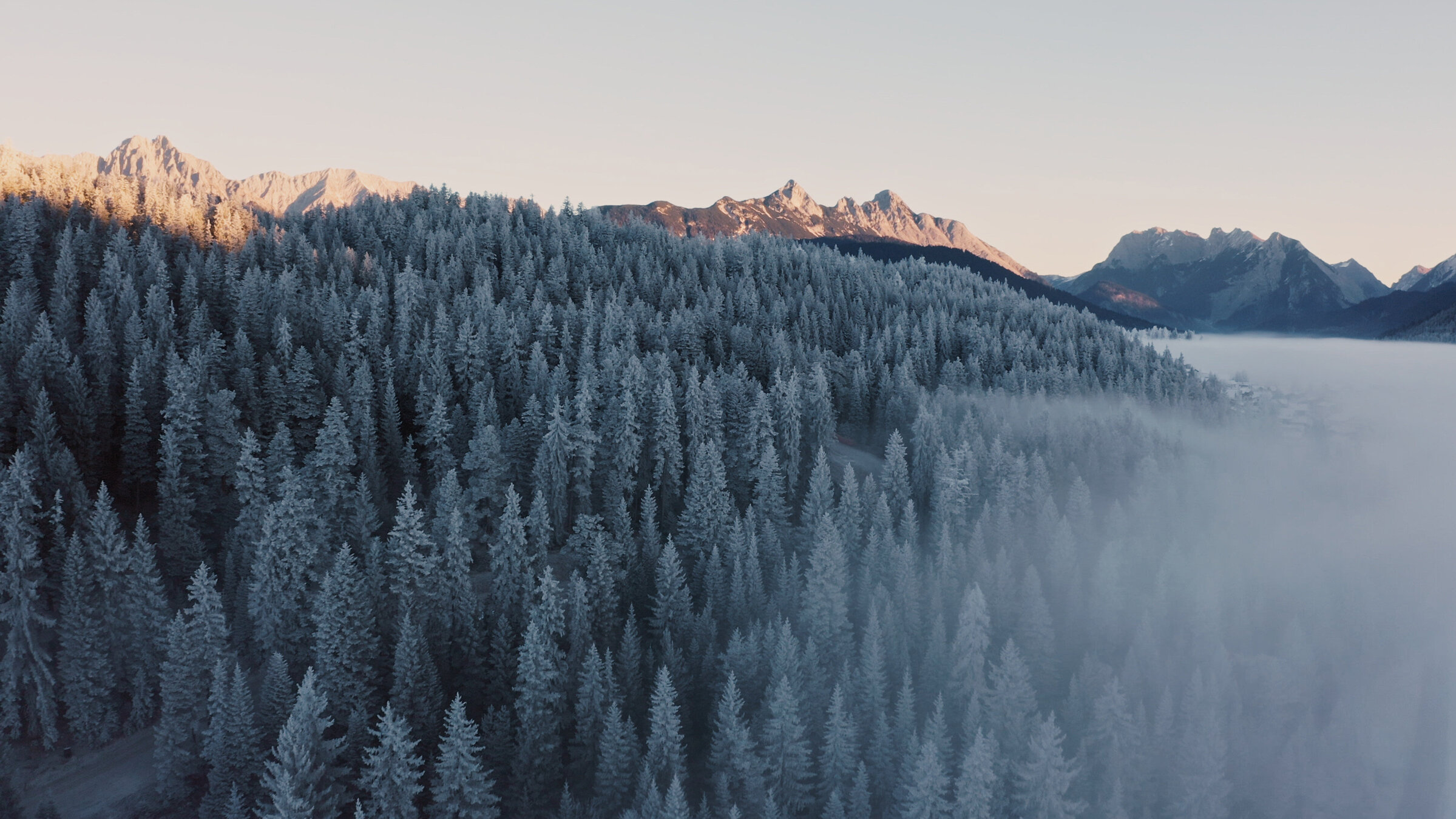 "Sanfte Berge, wilde Moore - Das Alpenvorland": An manchen Tagen, wenn die Konstellation aus Temperatur und Luftfeuchtigkeit günstig zueinander stehen, legt sich sich Raureif über das Alpenvorland. Ein kurzweiliges Märchenland ist die Folge.