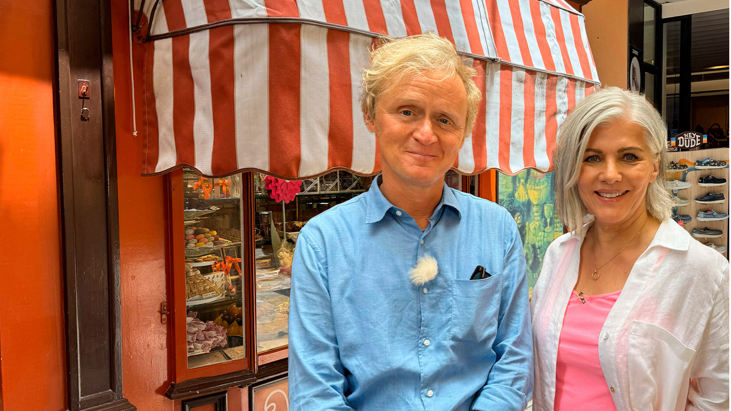 "Kurzstrecke mit Pierre M. Krause - Birgit Schrowange findet Palma dufte": Pierre M. Krause mit Birgit Schrowange.