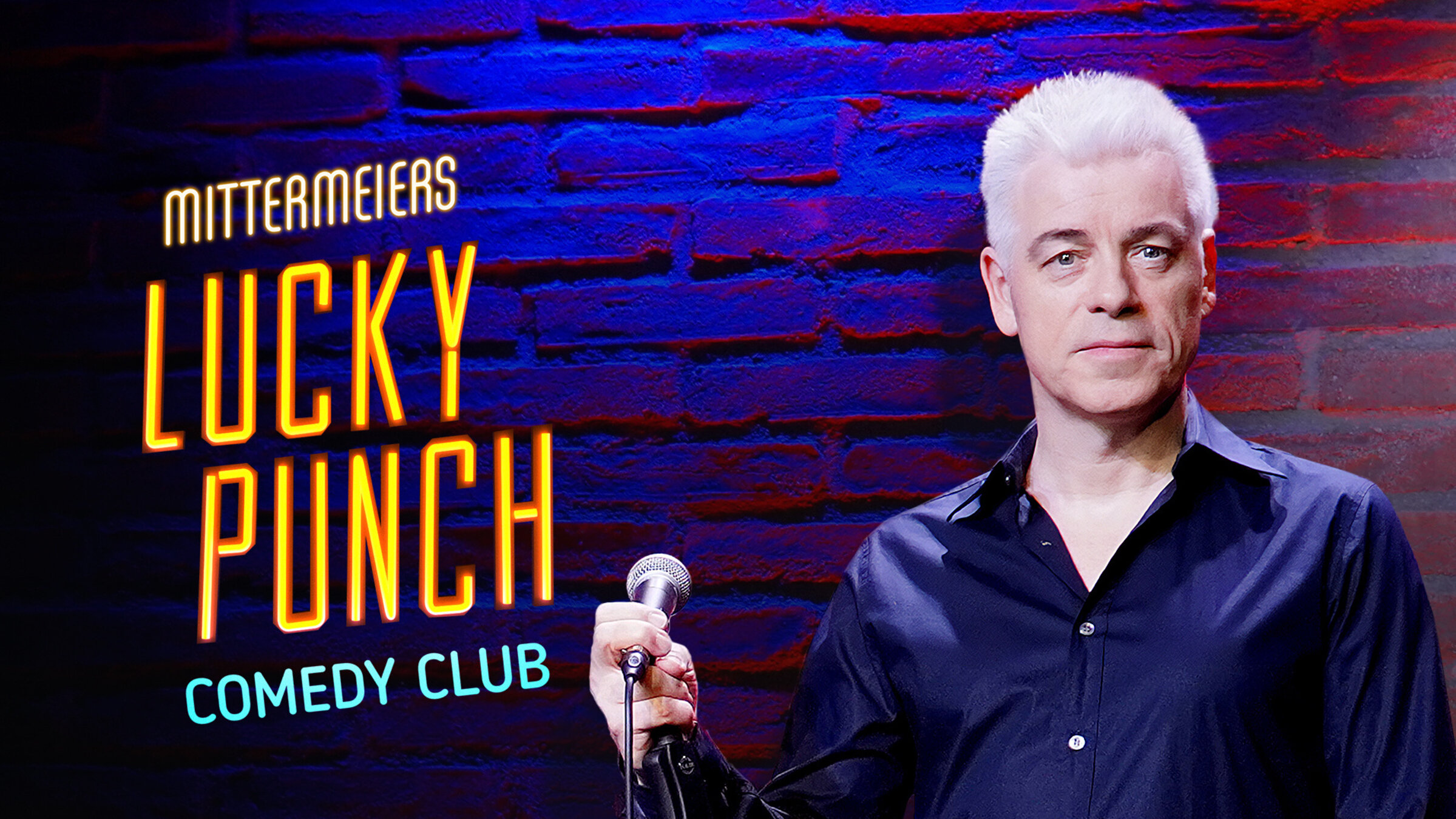 "Mittermeiers Lucky Punch Comedy Club": Key Visual/Cover Sendereihenbild mit Typo zu "Mittermeiers Lucky Punch Comedy Club" mit Michael Mittermeier.