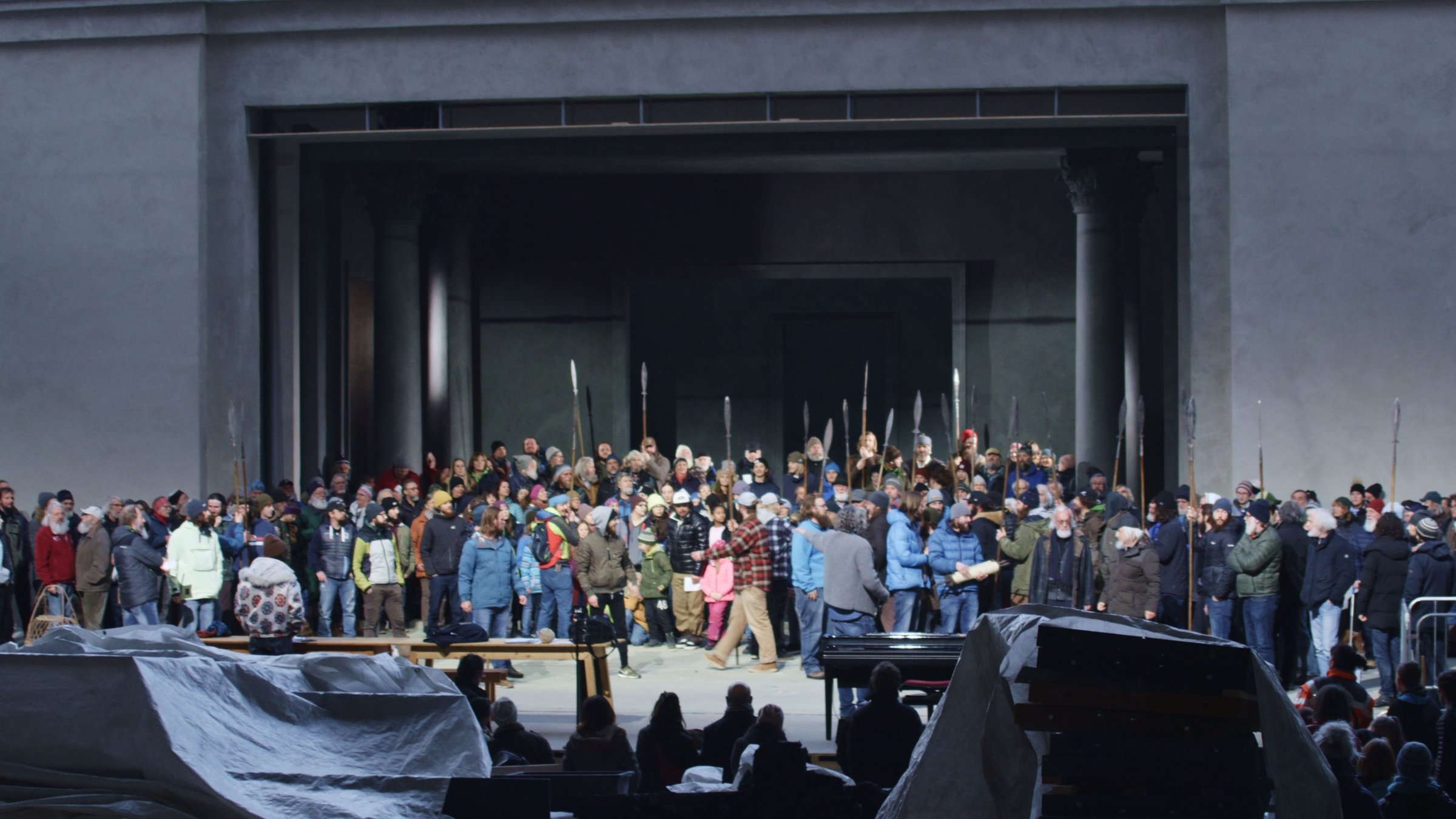 "Passionsspiele Oberammergau": Christian Stückl dirigiert die Massen bei einer Probe 2020.