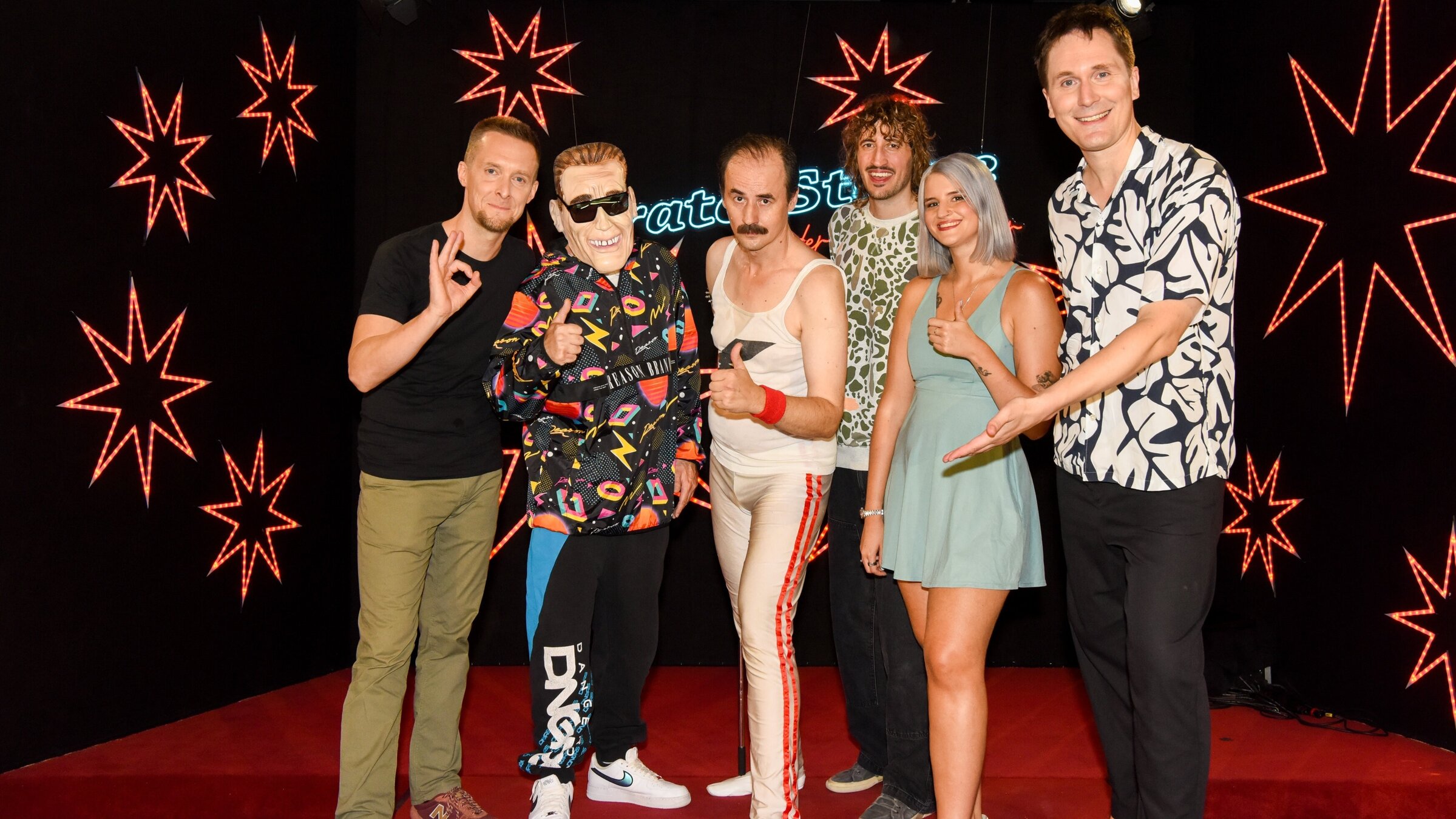 "Pratersterne - Rote Bar (2/7) - Berni Wagner, Julia Brandner, Peter Panierer, Austrofred + Razelli": Peter Panierer, Austrofred & Razelli, Berni Wagner, Julia Brandner, Hosea Ratschiller