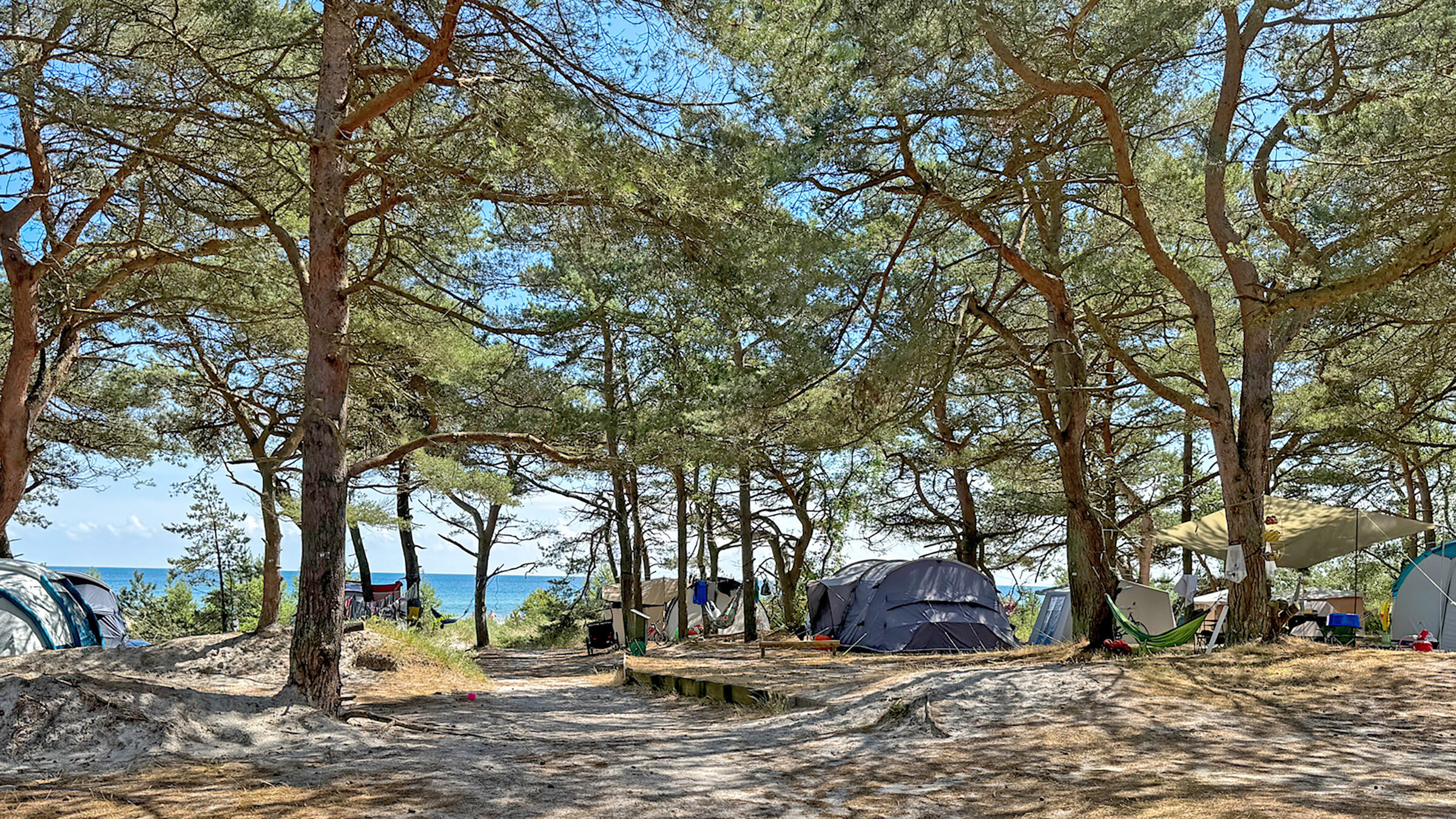 "Campingroadtrip Bornholm": Bornholms Familycamping in Dueodde hat mit seiner Lage direkt am Strand eine einzigartige Atmosphäre.