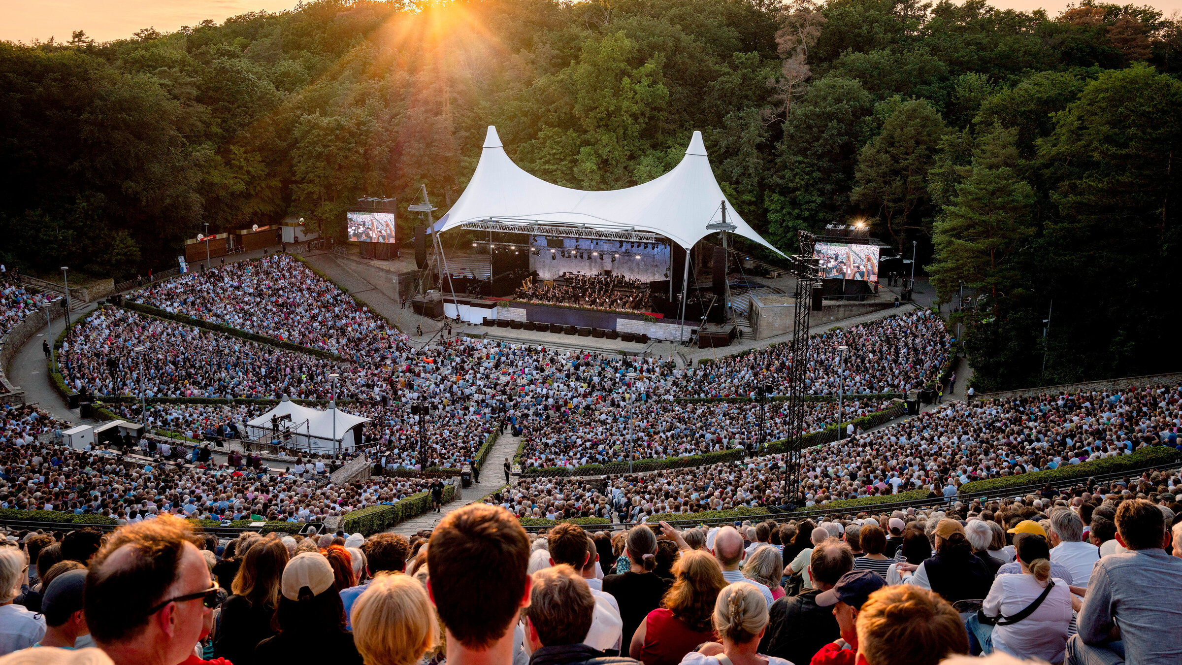 "Die Berliner Philharmoniker live in der Waldbühne": Foto aus dem Vorjahr (2024) - Die Berliner Philharmoniker live in der Waldbühne.