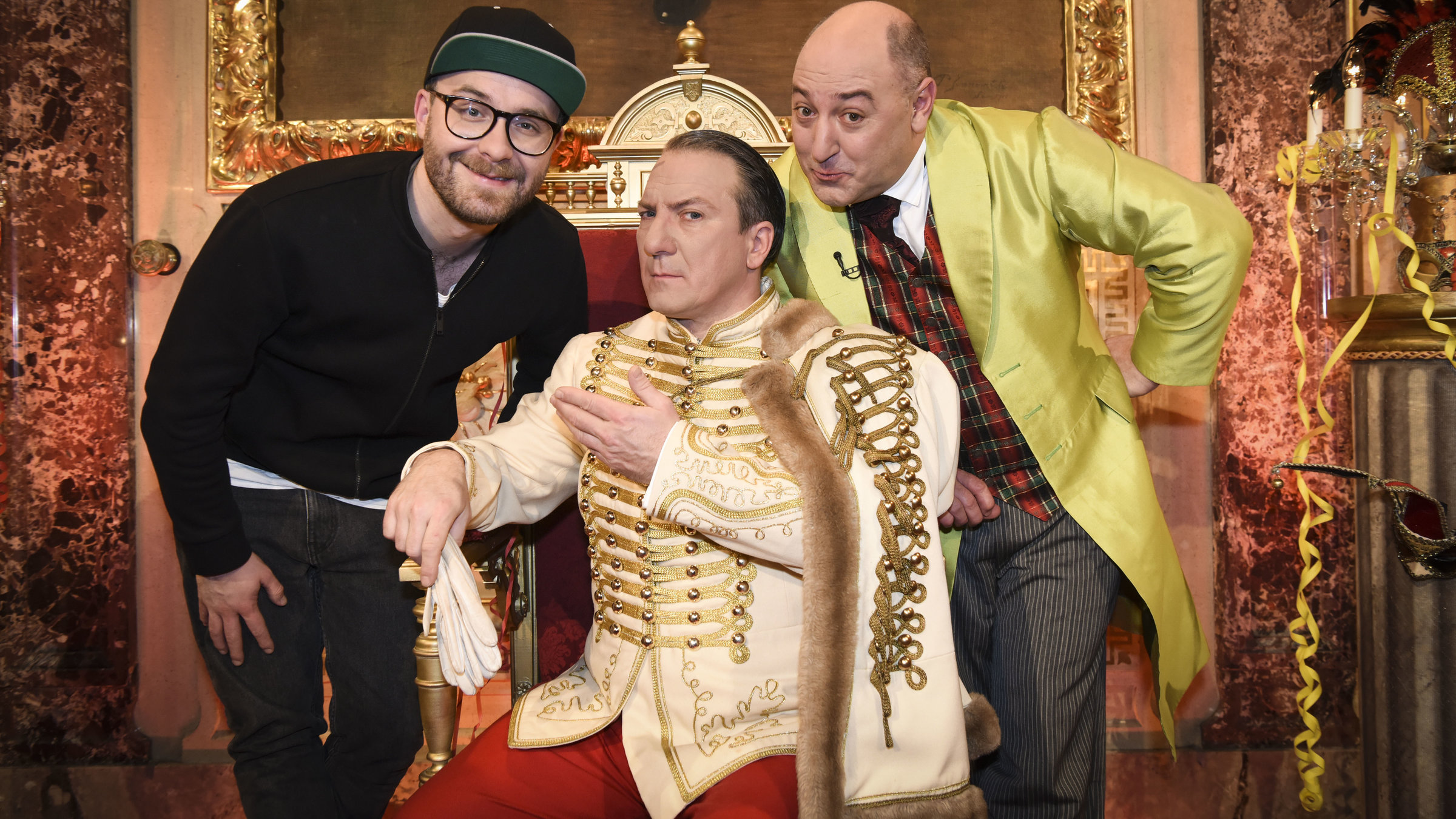 "Wir sind Kaiser": Mark Forster, Robert Palfrader, Rudi Roubinek.