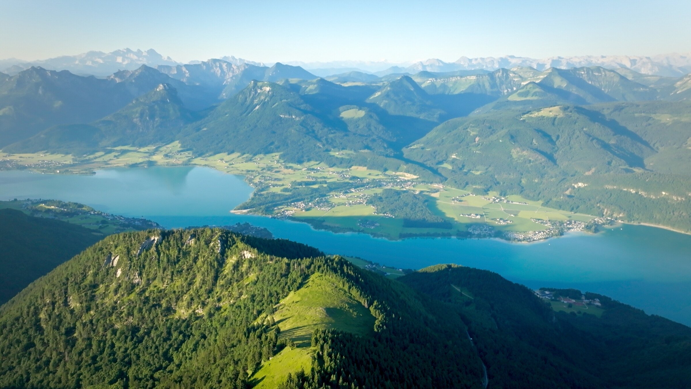 "Seenland Österreich - Faszinierende Seen in Salzburg": Panoramablick Wolfgangsee.