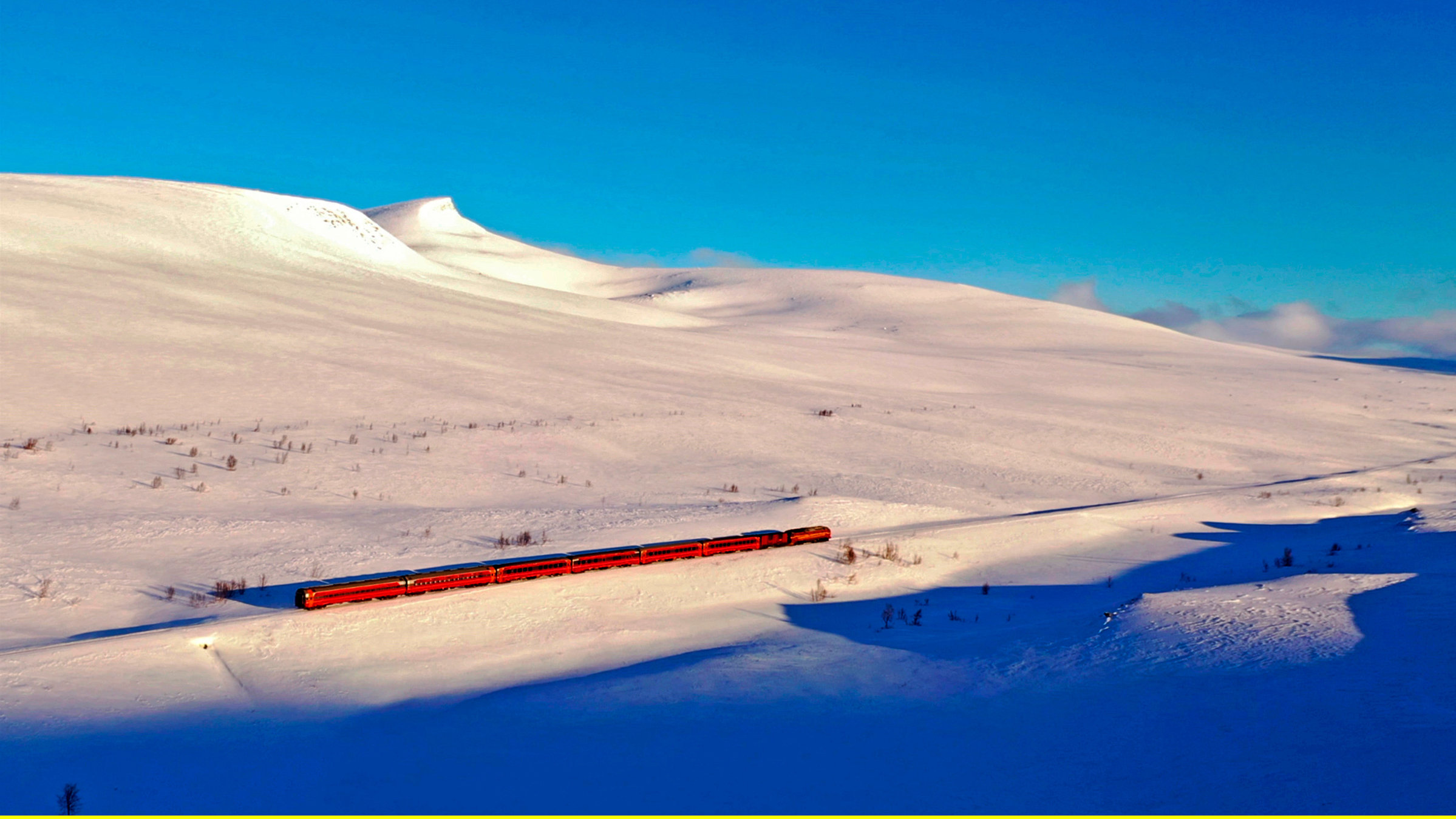 "Winterreise zum Polarkreis": Das Saltfjell: Hier überquert die Nordlandbahn den Polarkreis.