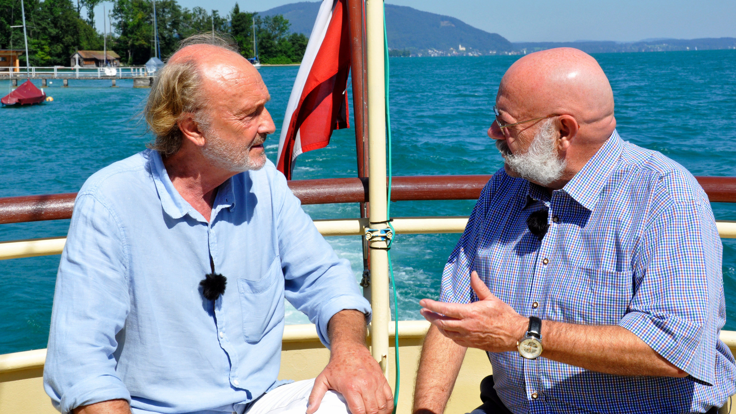 "Kaiser Franz Joseph und sein Salzkammergut" - Moderator Miguel Herz-Kestranek, der im berühmten ORF-Film "Radetzkymarsch" nach dem Roman von Joseph Roth (Regie: Axel Corti und Gernot Roll ) 1995 den jungen Kaiser Franz Josef gespielt hatte, im Gespräch mit dem heurigen Ischler Kaiser Franz Josef-Darsteller Gerard Fritz.