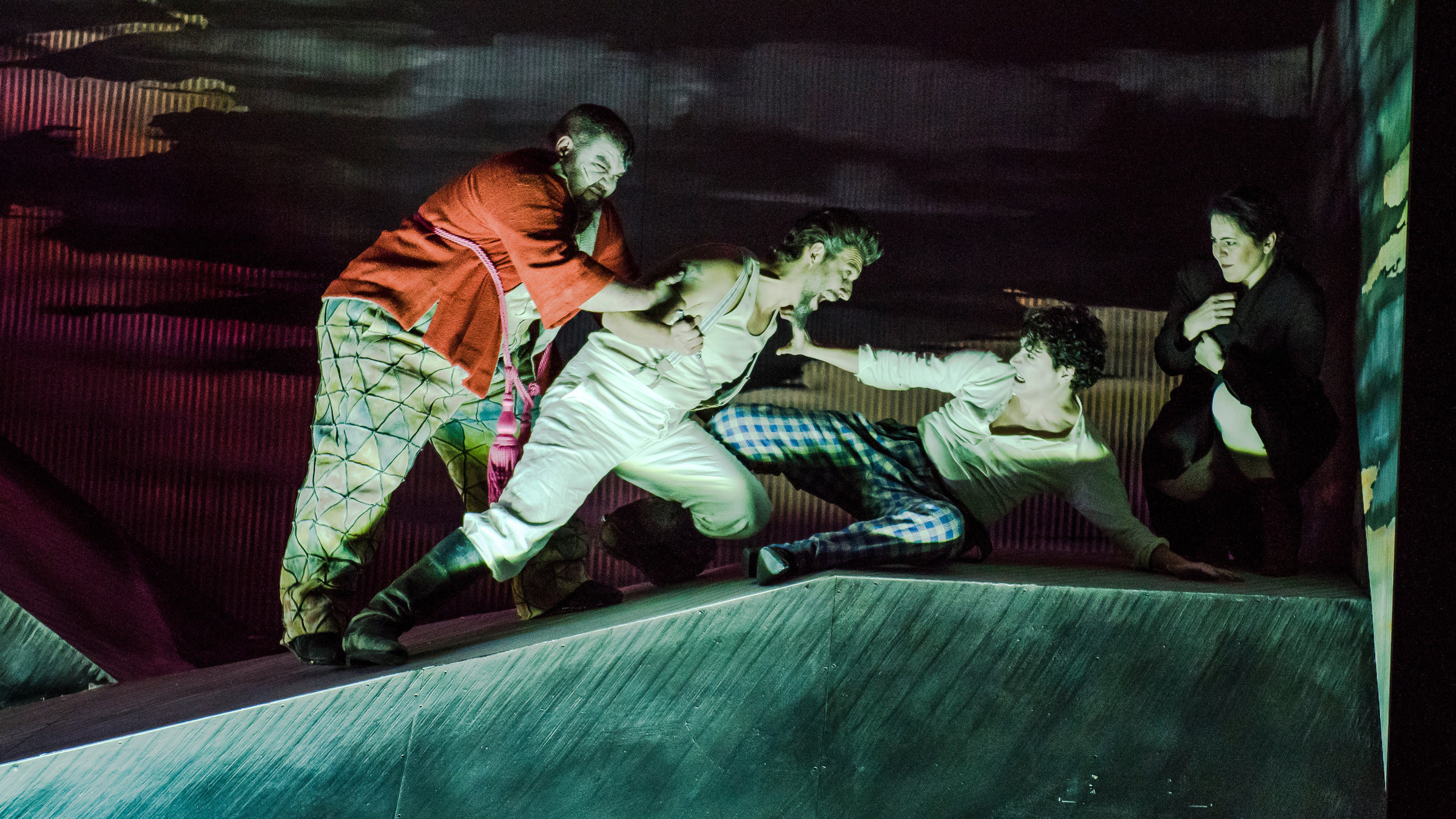 Pagliacci, v.l.n.r.: Dimitri Platanias, Jonas Kaufmann, Tansel Akzeybek, Maria Agresta.