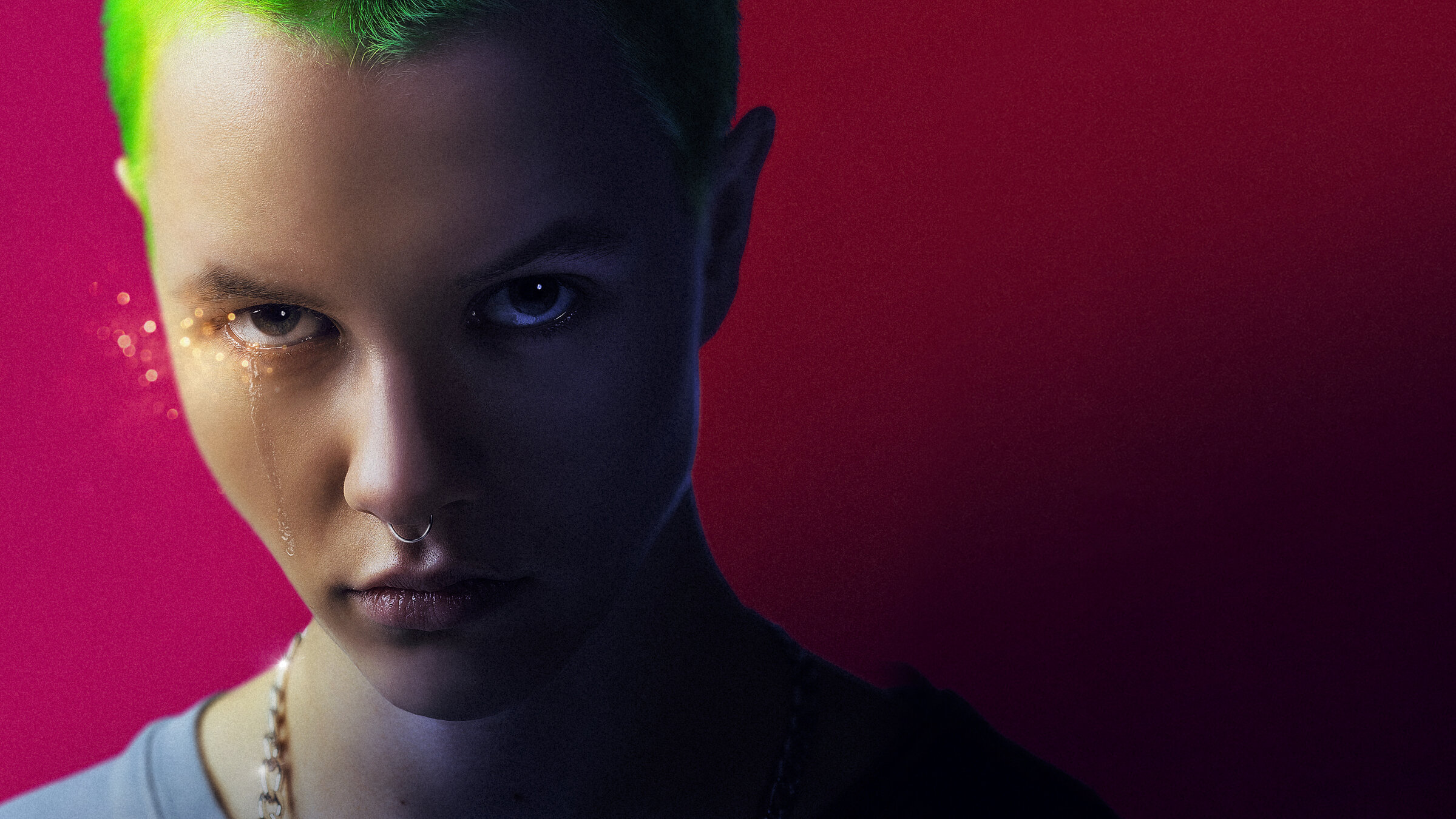 "Heartbeast": Plakatmotiv zum Film mit stilisiertem Bild von Hauptdarstellerin Elsi Sloan als Elina in GroÃaufnahme.