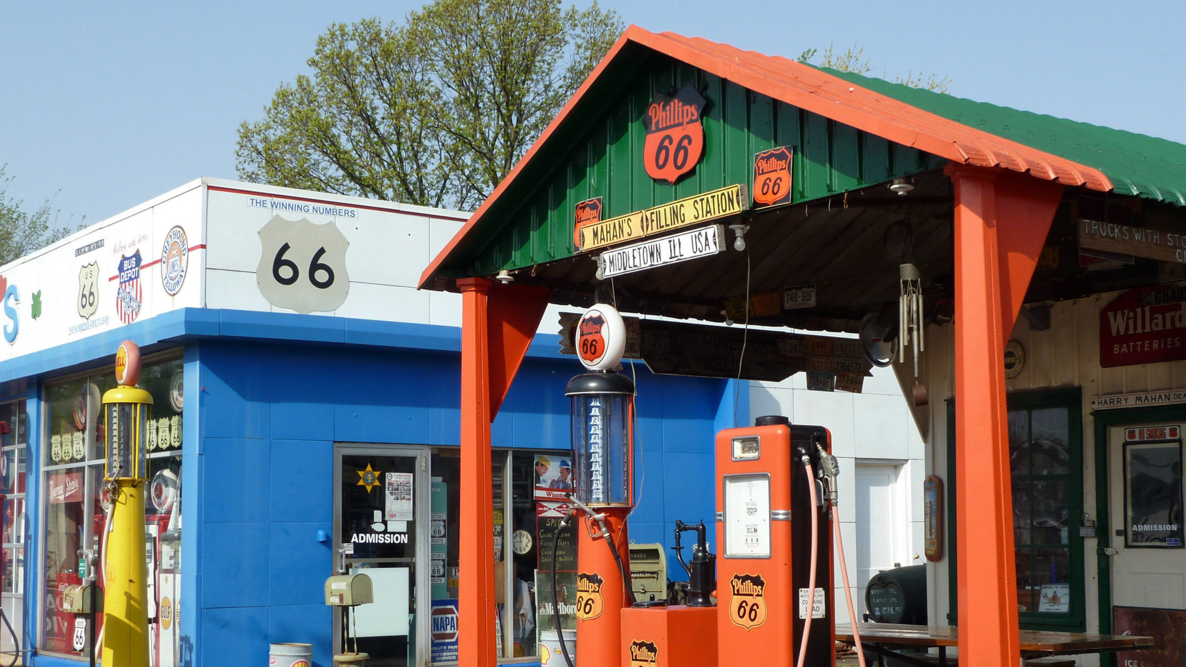 "Route 66" - Historische Shea's Tankstelle an der Route 66 in Springfield, Illinois.