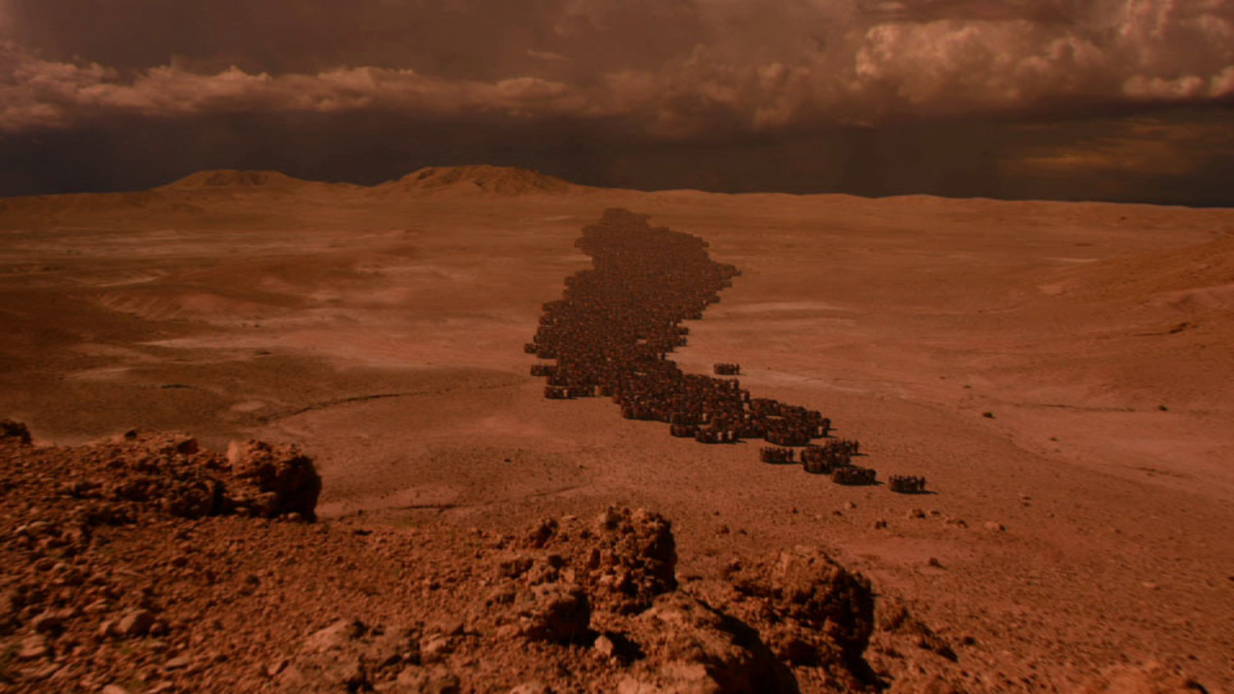 "Die Biblischen Plagen: Flucht aus dem Pharaonenreich" - Der Exodus. In der biblischen Überlieferung heißt es, dass über sechshunderttausend Menschen aus Ägypten auszogen.