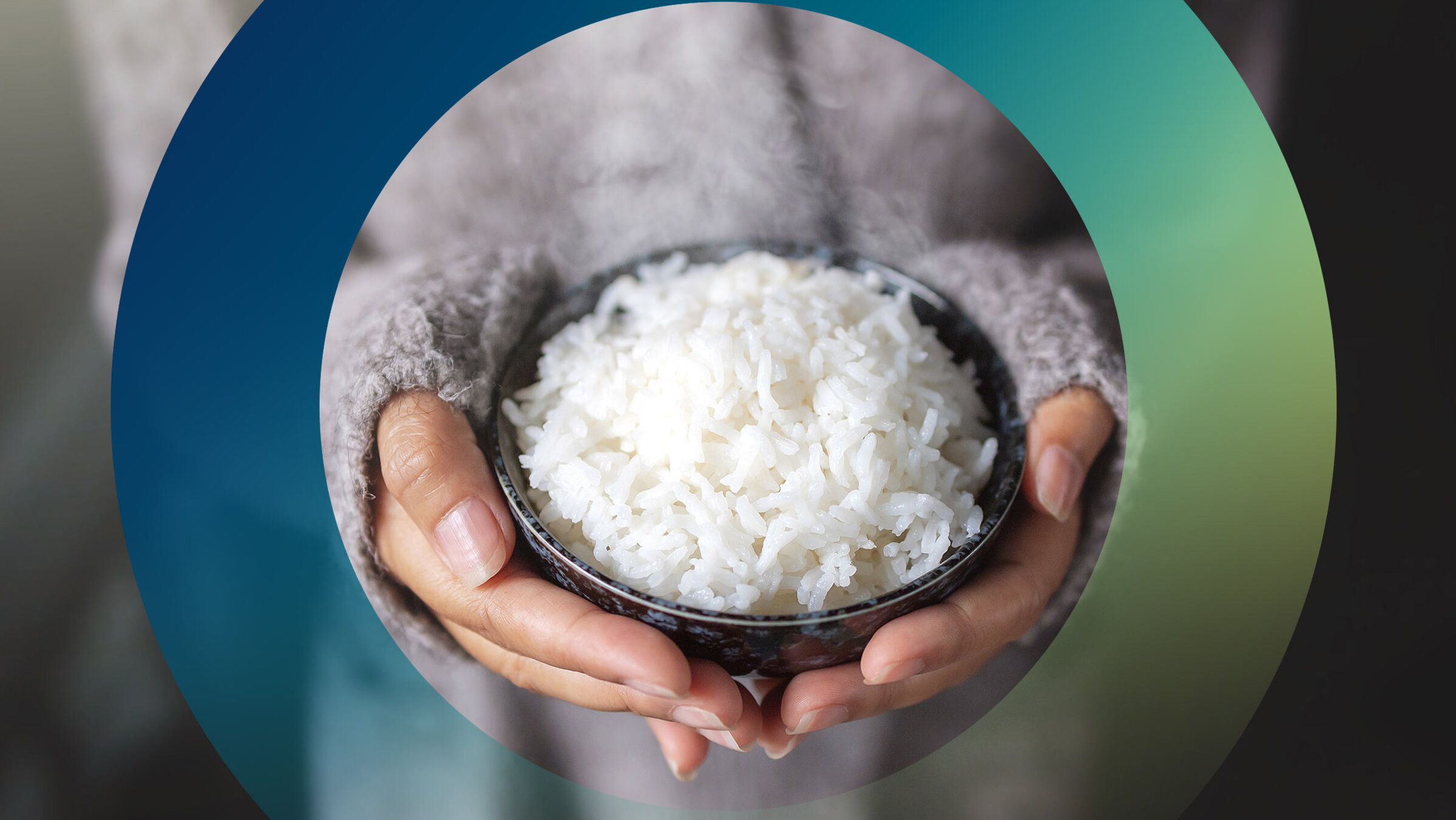 "planet e.: Genuss mit Beigeschmack - Reis": Eine Schale Reis umschlossen von zwei Händen