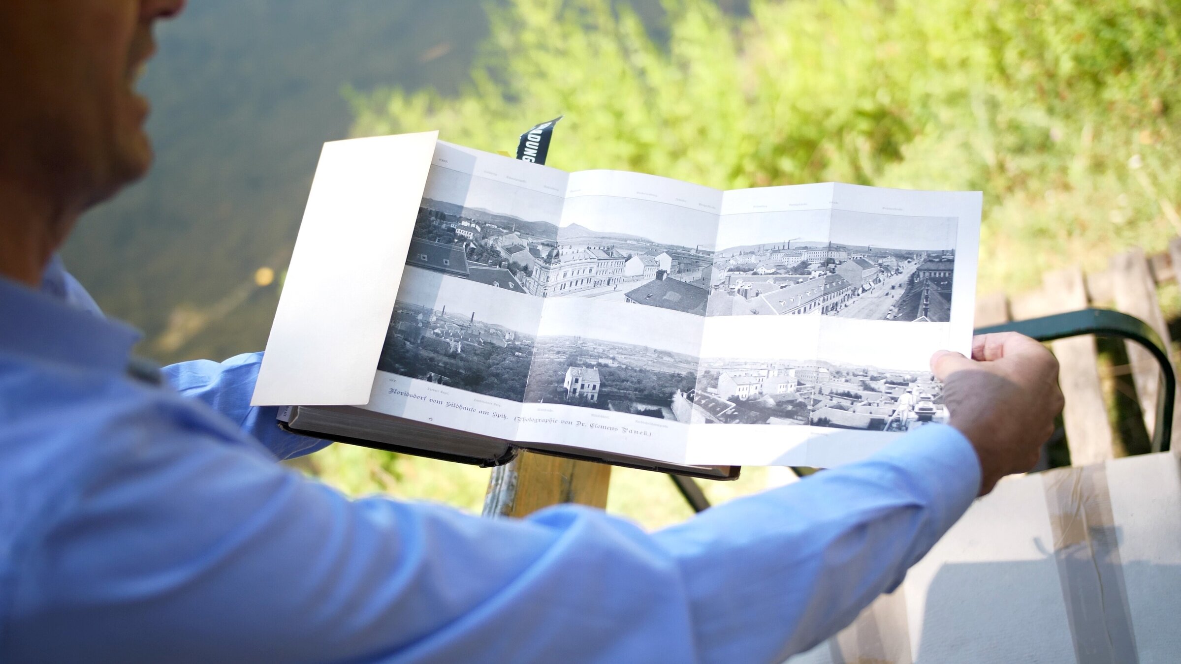 "Wiener Vororte (3/3) - Von der Lobau bis Stammersdorf": Panoramabild Floridsdorf von Hannes Neumayer.