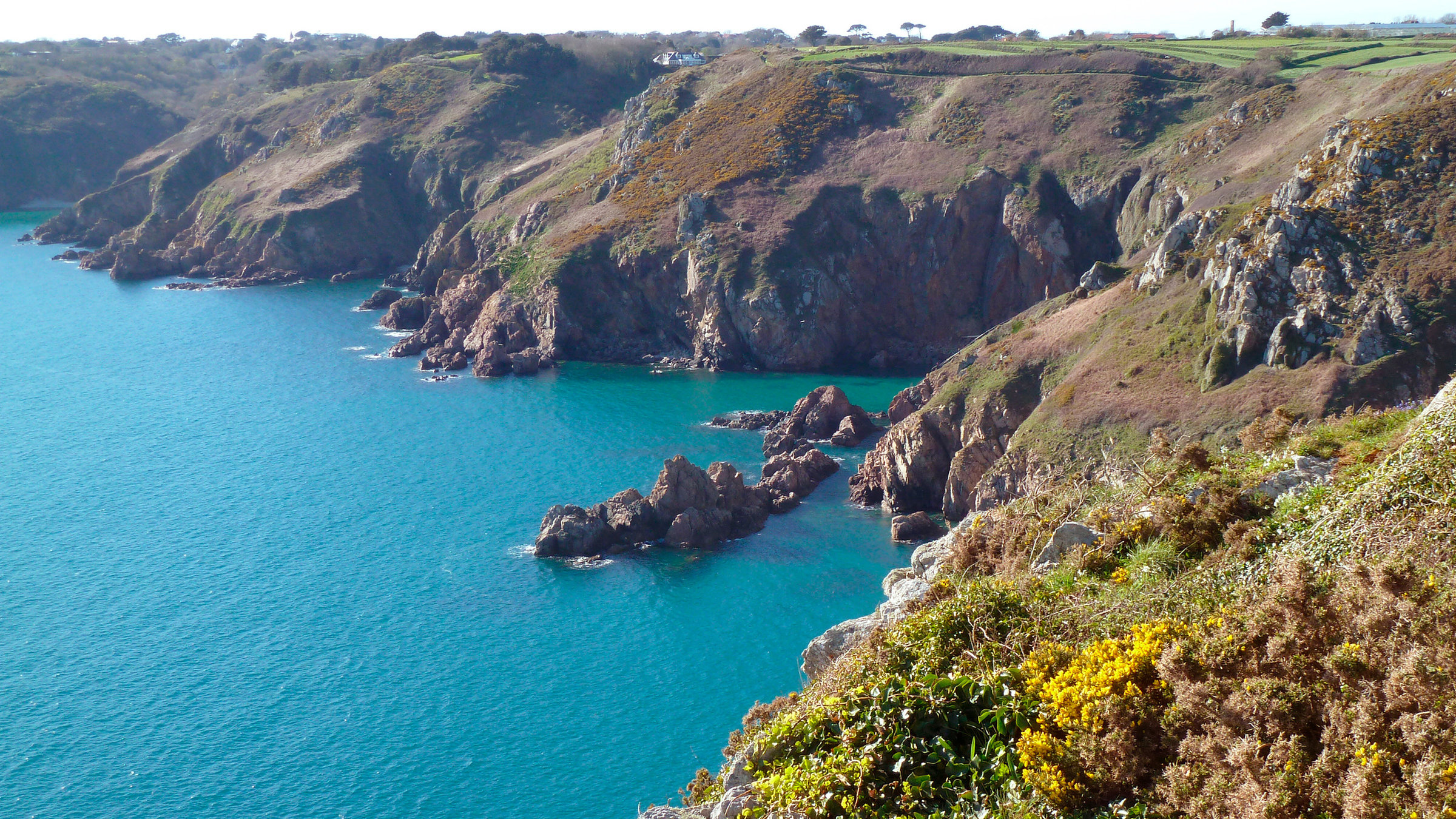 "Guernsey, da will ich hin!": Klippen Südküste Guernsey.