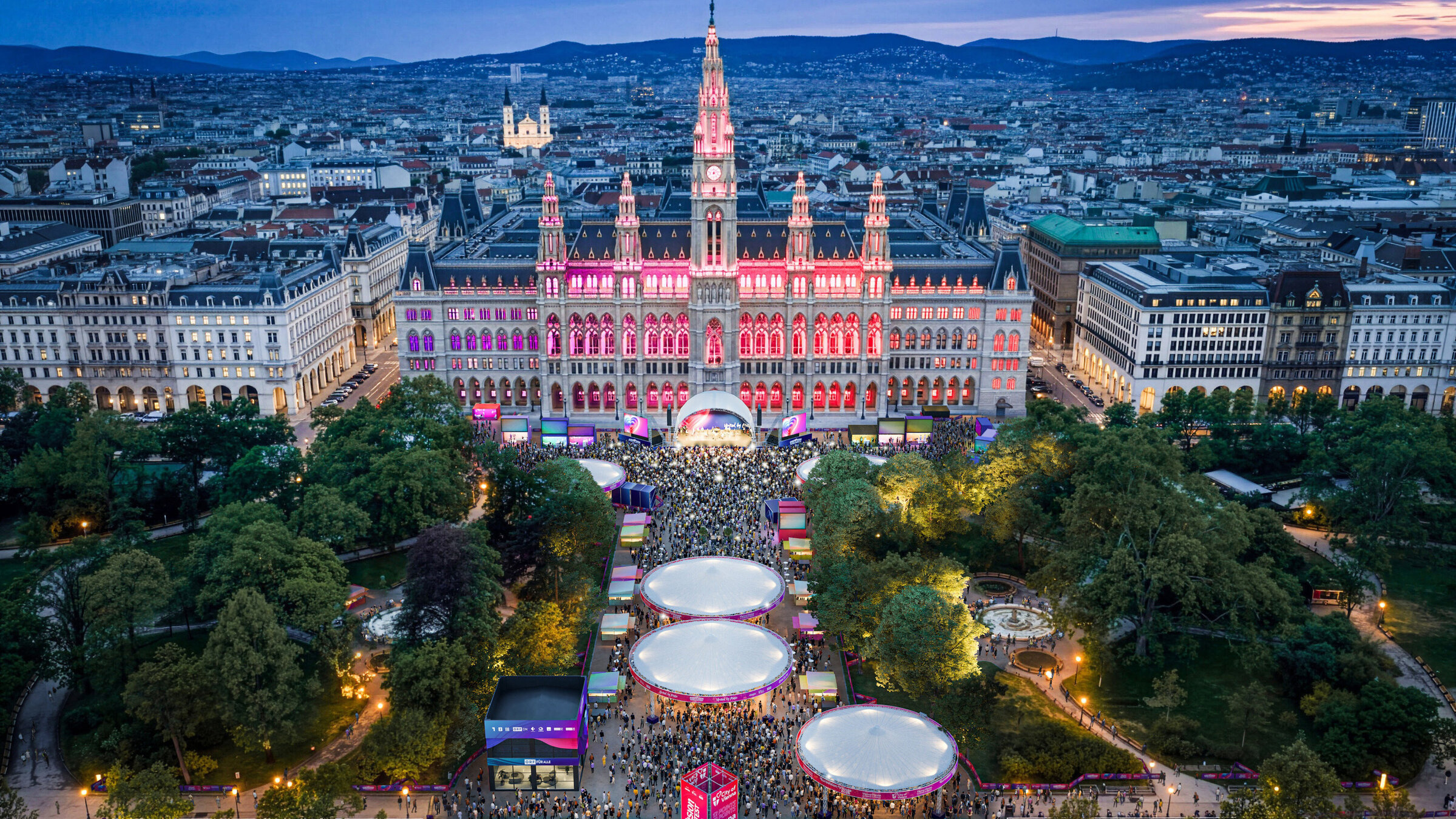"Musical meets Song Contest": Das Eurovision Village am Rathausplatz.