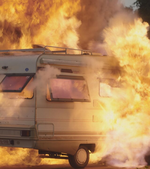 "Blind Sherlock - Countdown": Ein Wohnmobil geht nachts in Flammen auf.