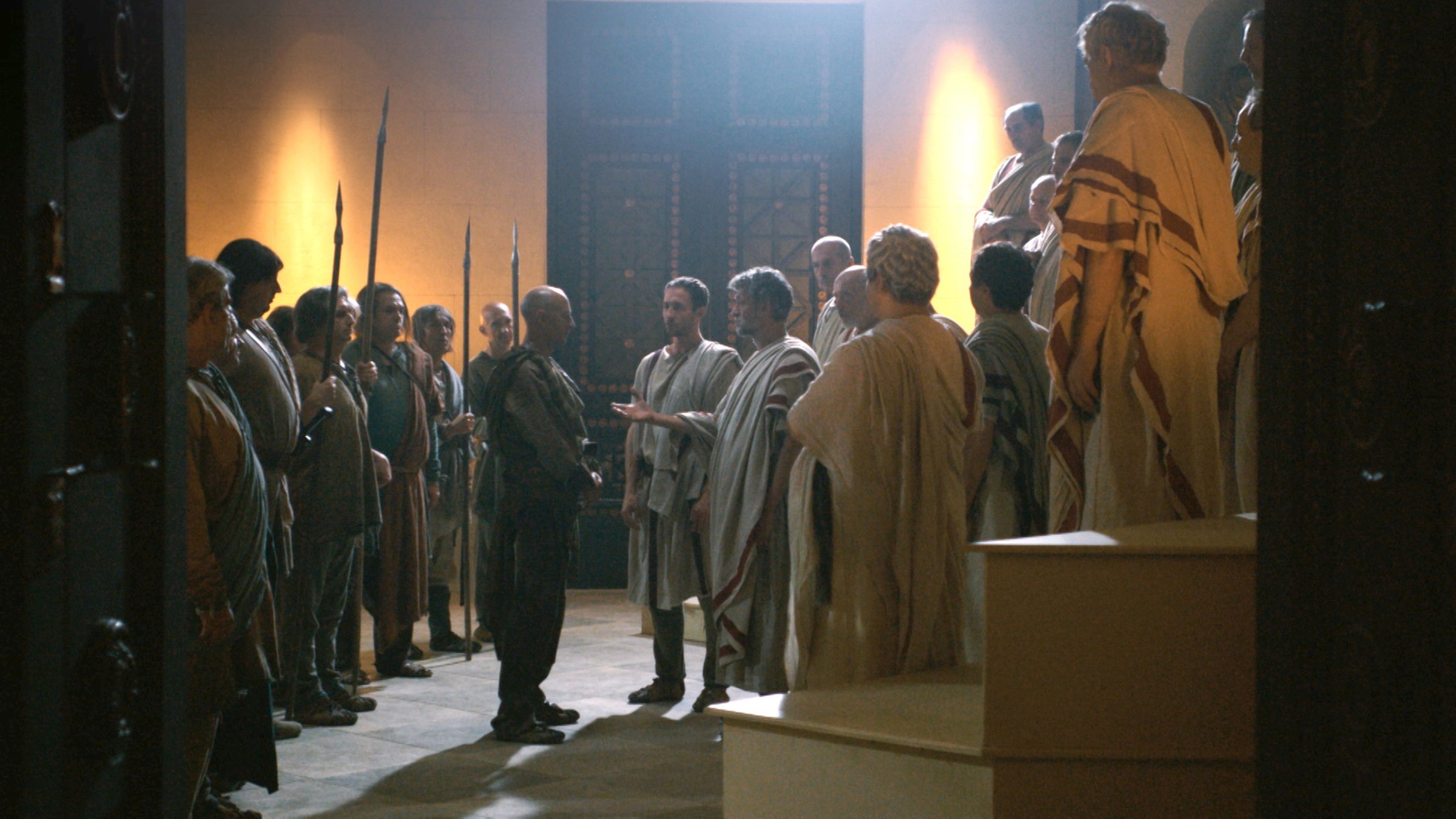 "Terra X - Rom am Rhein: Krieg und Frieden": Kölner Stadtrat und aufständische Germanen schließen ein Bündnis.