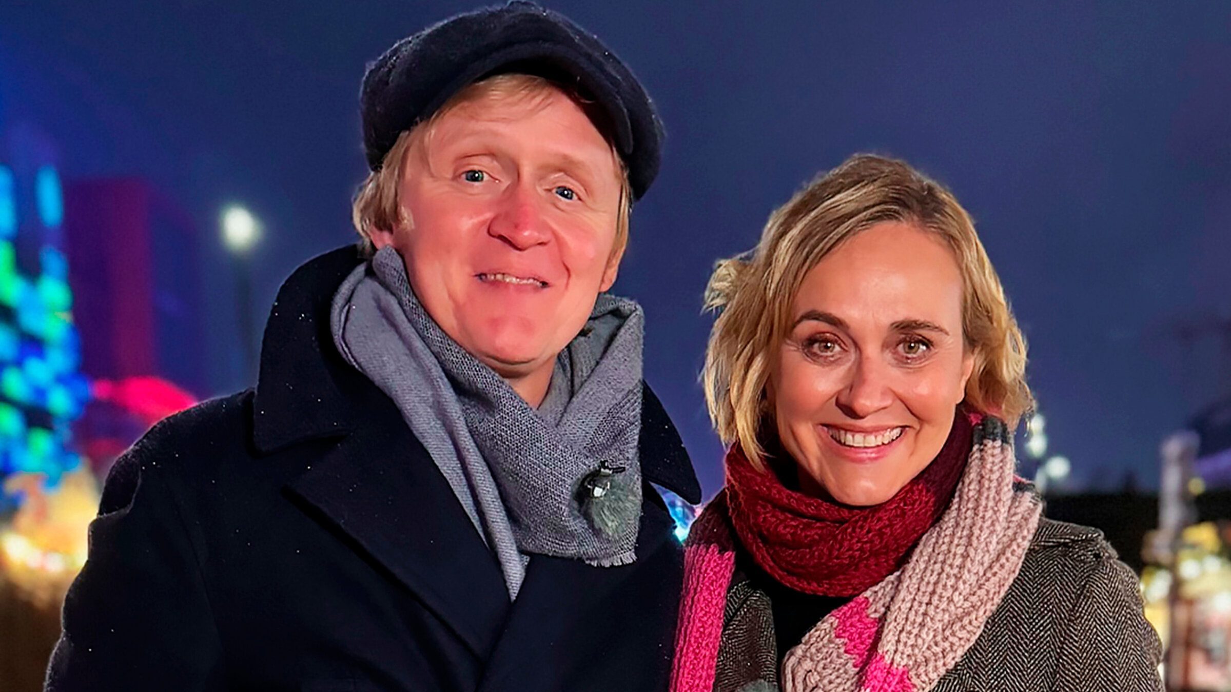 "Kurzstrecke mit Pierre M. Krause - Caren Miosga lässt sich in die Karten schauen": Pierre M. Krause und Caren Miosga.