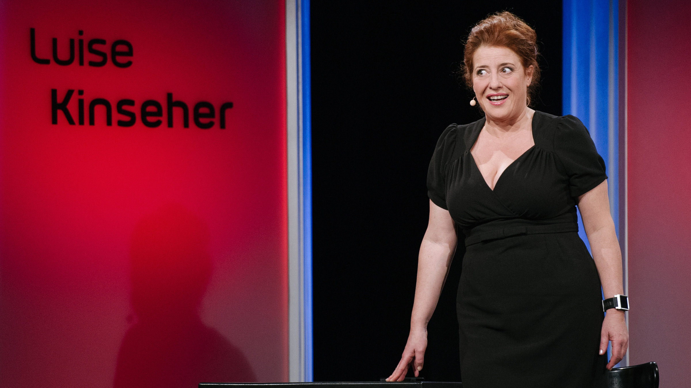 "Luise Kinseher live auf der Bühne!": Kabarettistin und Nockherberg-Bavaria Luise Kinseher auf der Bühne.