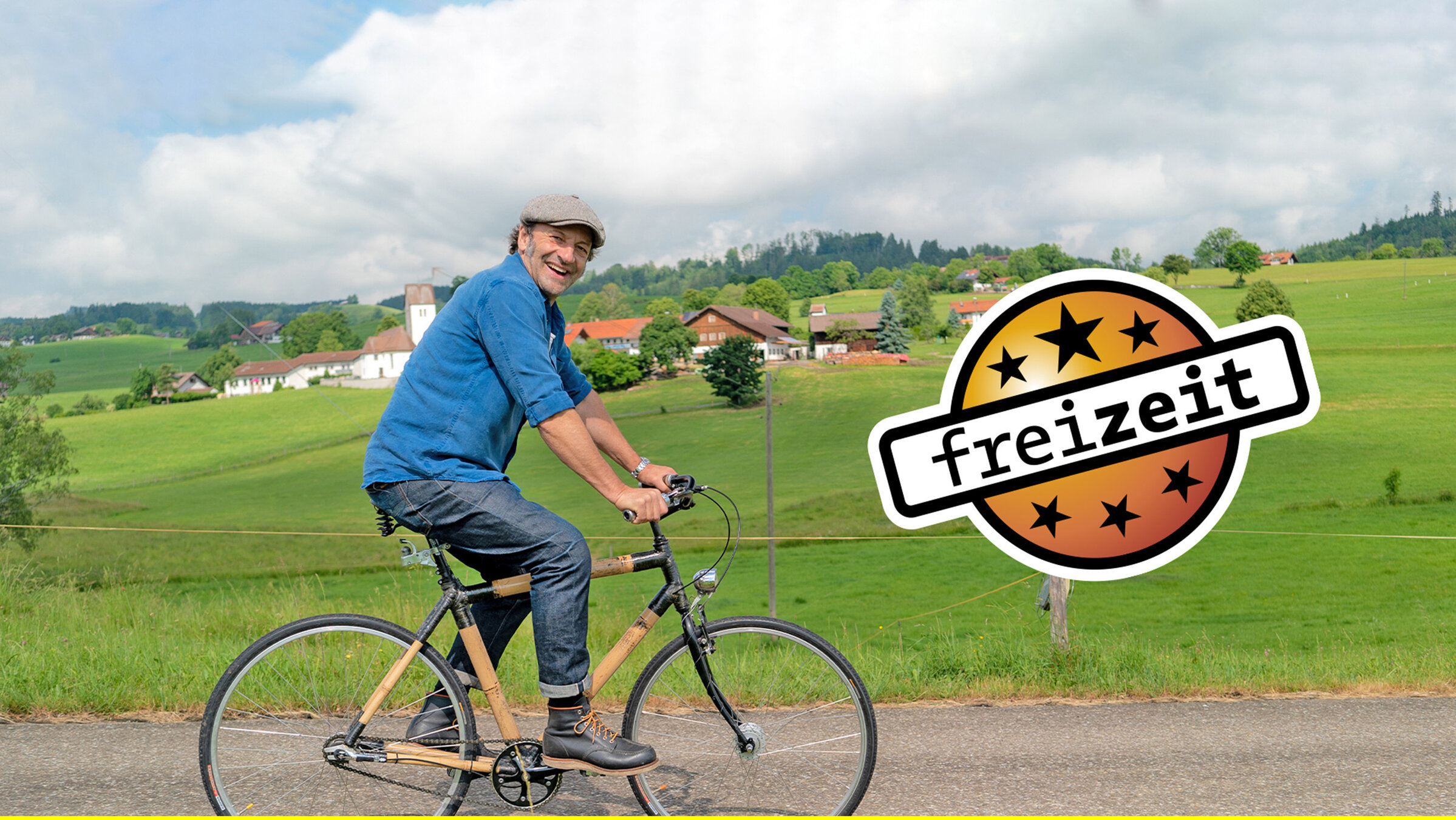 "freizeit": Key Visual/Cover Sendereihenbild mit Typo zu "freizeit". "freizeit" - die Sendung mit dem Schmidt Max.