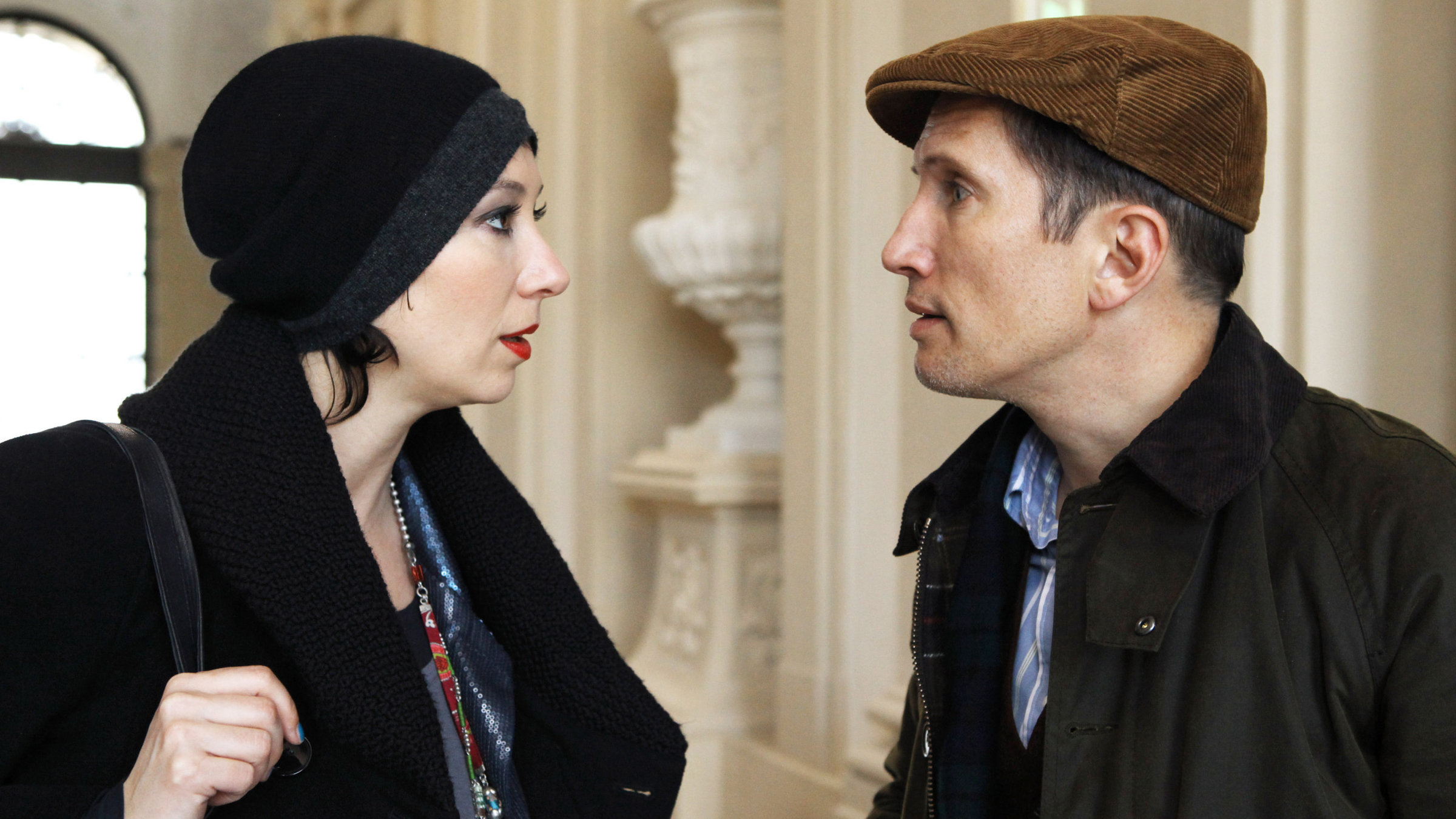 "Alles Schwindel" - Ursula Strauss (Isabella Wolf), Benno Fürmann (Leopold von Hohensinn).