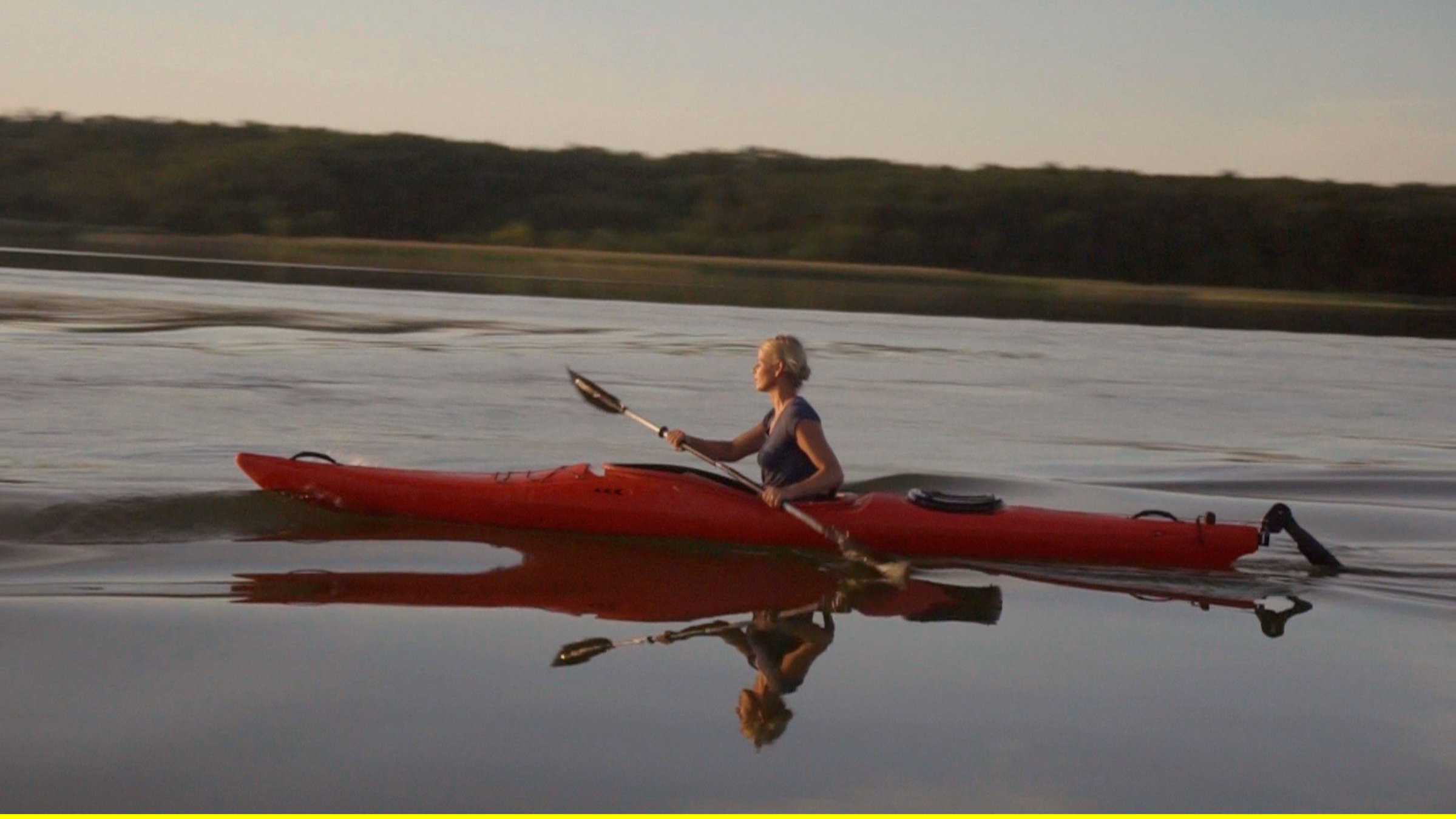 "Flussauf, flussab - Von Lychen nach Templin": Ulrike auf dem Großen Kuhwallsee Templin OT Hammelspring.