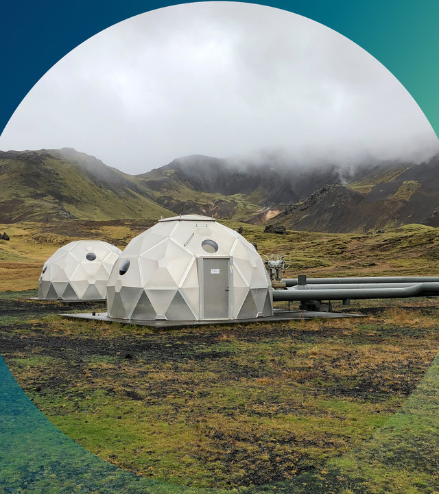 "planet e.: Hightech für das Klima - Retten schlaue Ideen den Planeten?": Spezielle Iglus befördern Co2 in die vulkanische Erde.