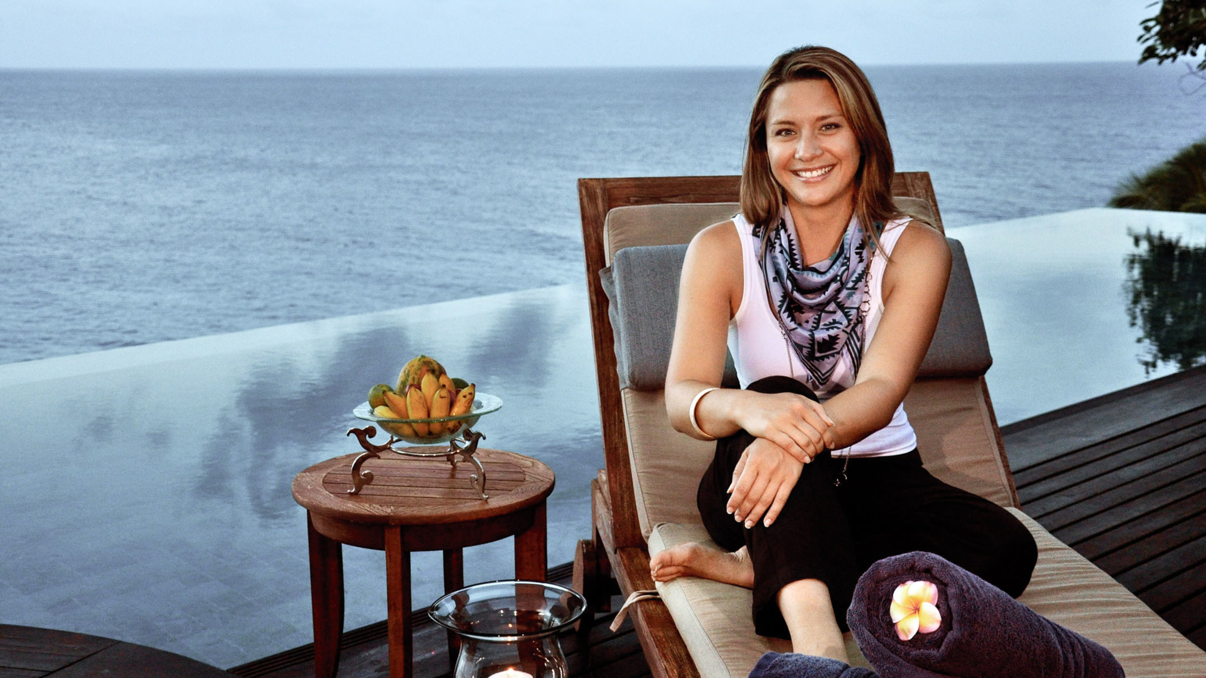 "unterwegs - Seychellen" - Moderatorin Wasiliki Goutziomitros auf Frégate Island, Seychellen