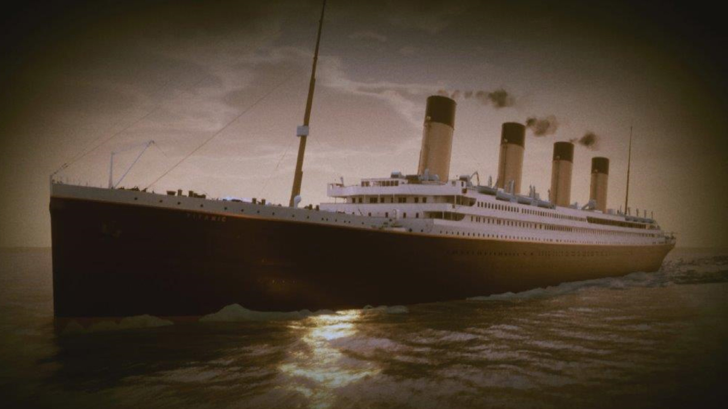 "ZDF-History: Tödliche Fehler - Der Untergang der Titanic": Die Titanic auf ihrer Jungfernfahrt auf hoher See.