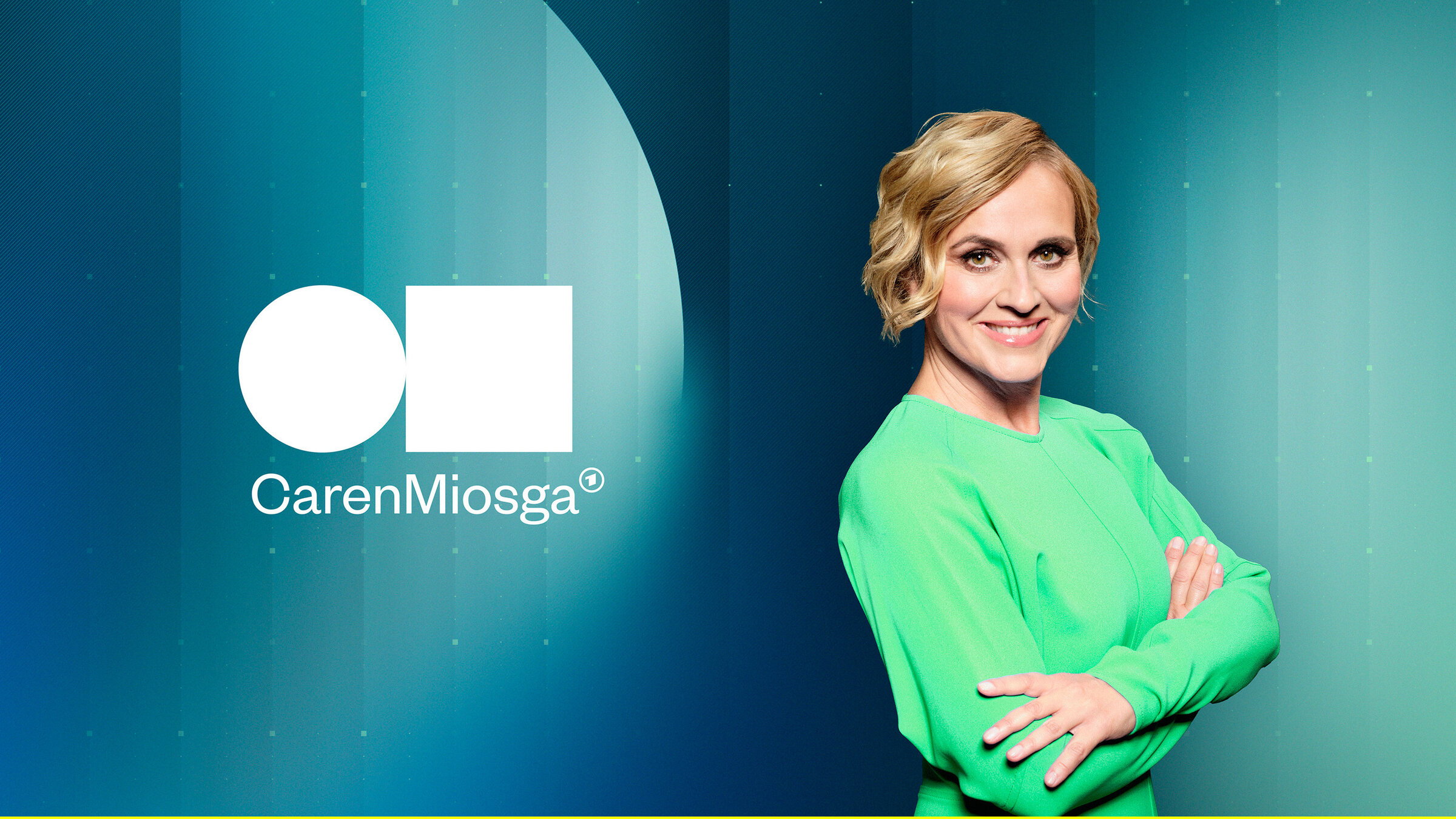 "Caren Miosga": Caren Miosga. Das Keyvisual der neuen ARD-Sendung "Caren Miosga".