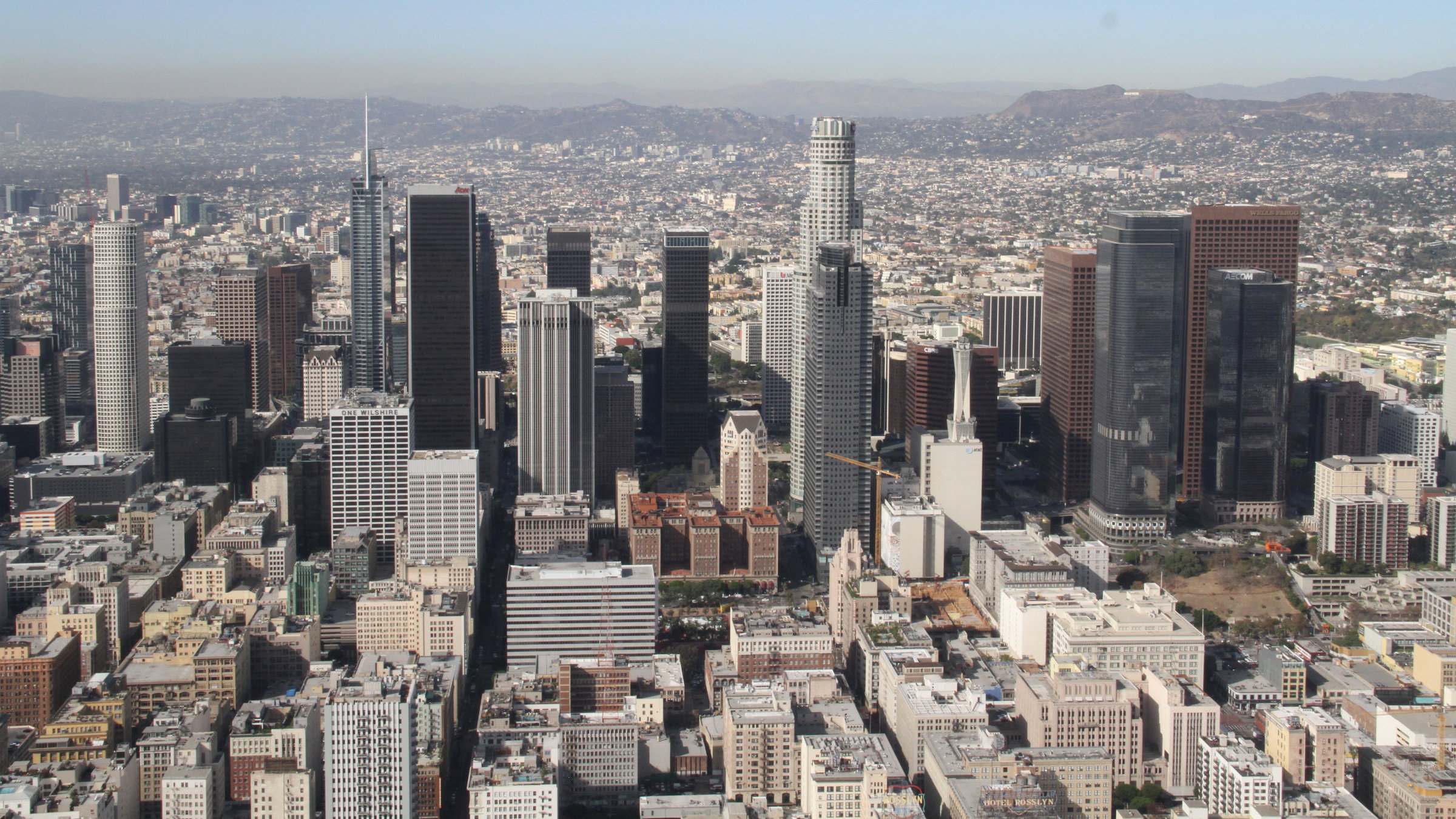 "Los Angeles von oben": Die Innenstadt von Los Angeles.