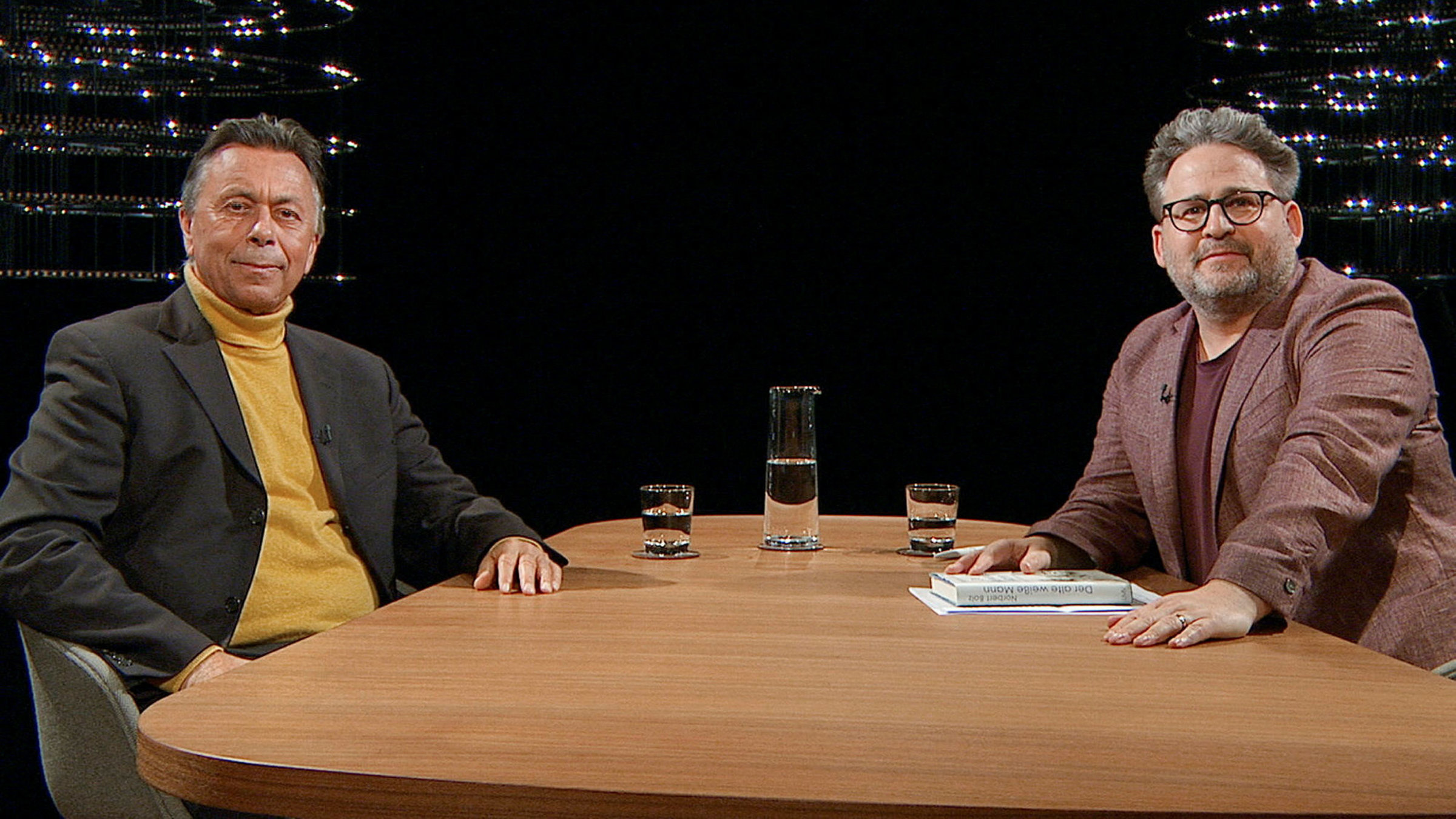 "Norbert Bolz – Lob des alten weißen Mannes": Norbert Bolz, Medientheoretiker und Philosoph mit Moderator Wolfram Eilenberger.