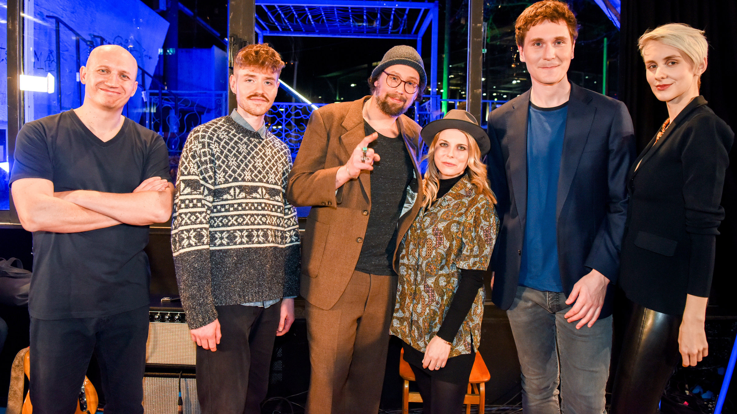 "Pratersterne (2/2) - Mit Lisa Eckhart, Martin Buchgraber, Benedikt Mitmannsgruber, ...": (v.li.): Martin Buchgraber, Benedikt Mitmannsgruber, Lisa Schmid & David Poglin, Hosea Ratschiller, Lisa Eckhart.