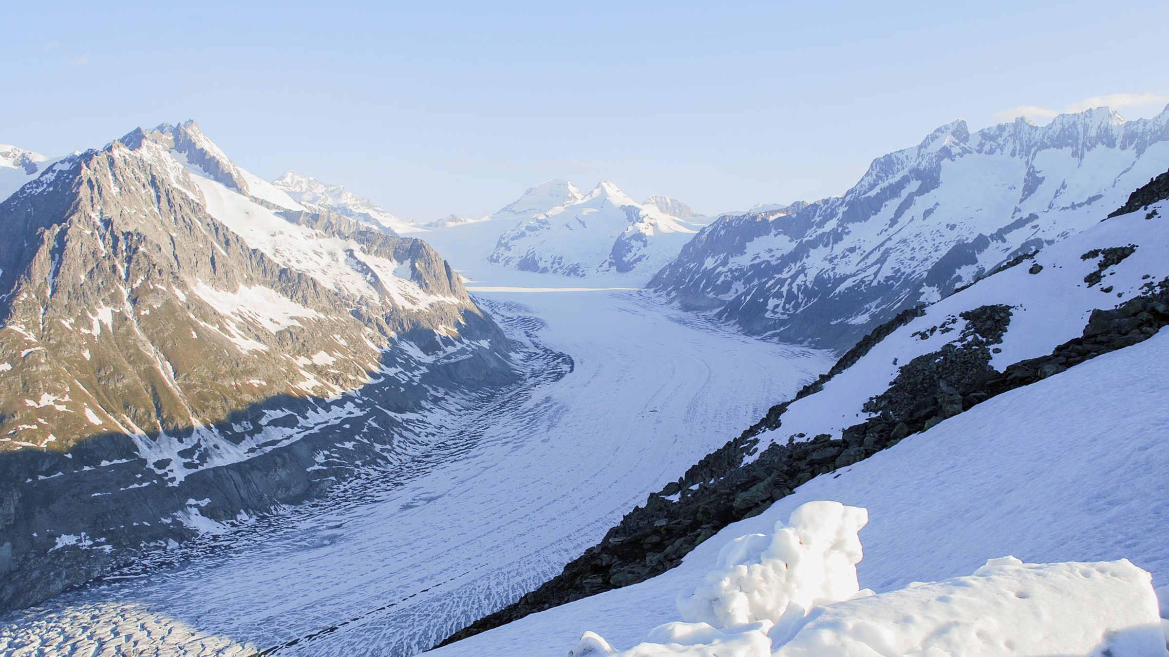 "Wunderland, Goms" - Aussicht vom Eggishorn Richtung Aletschgletscher
