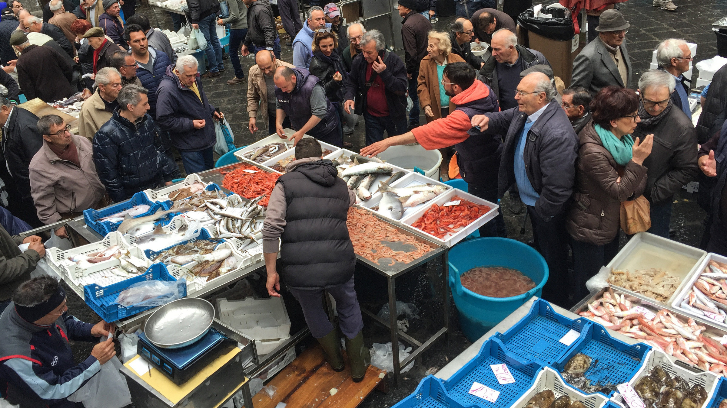 "Der Geschmack Europas -Sizilien": Fischmarkt in Catania.